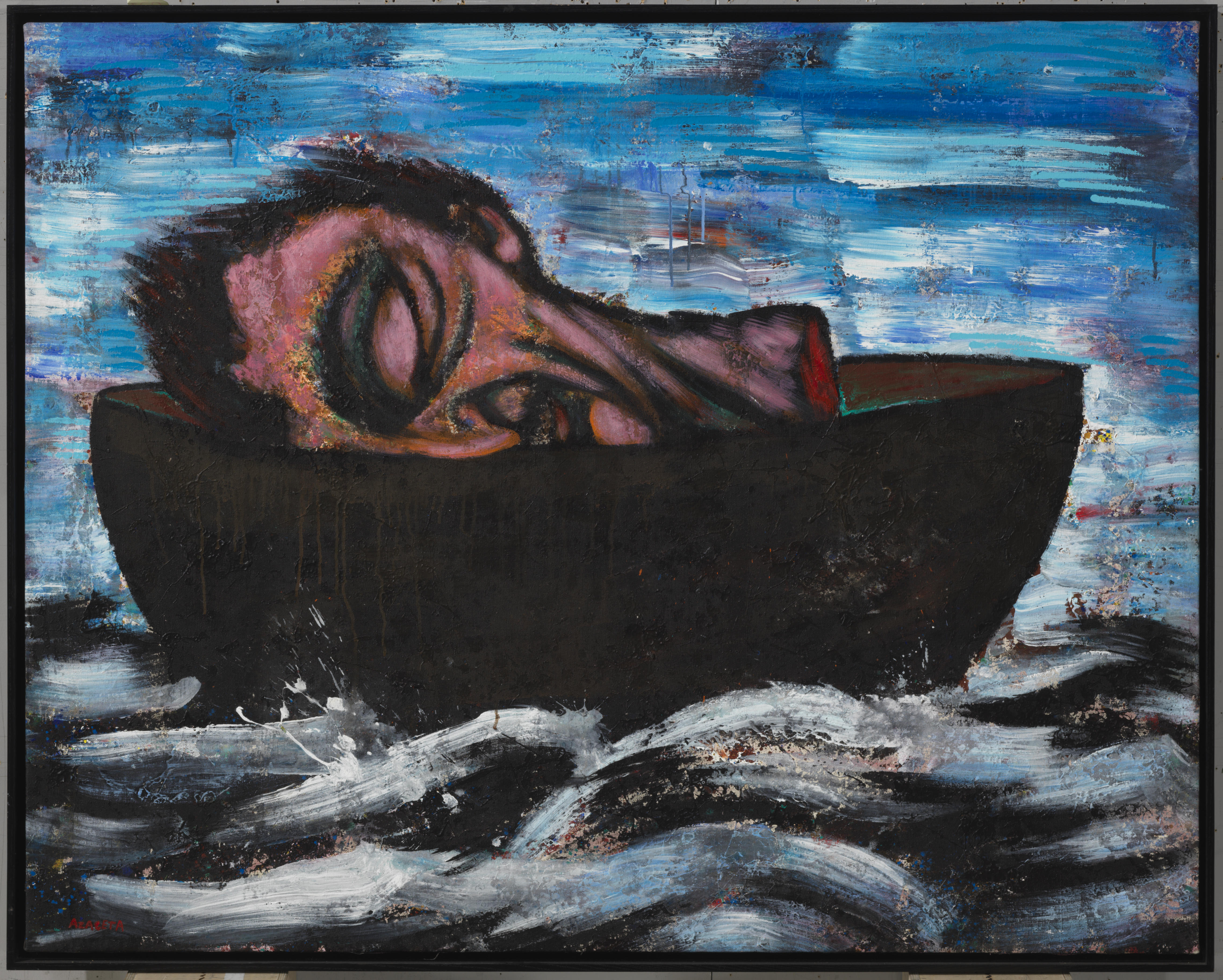 Luis Cruz Azaceta (b. 1942), The Crossing (Head in a Boat