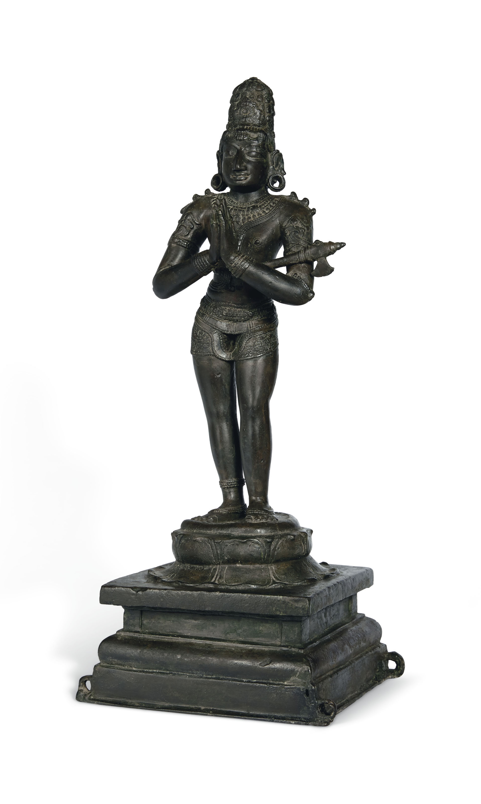 A BRONZE FIGURE OF CHANDIKESHVARA , SOUTH INDIA, TAMIL NADU, CHOLA