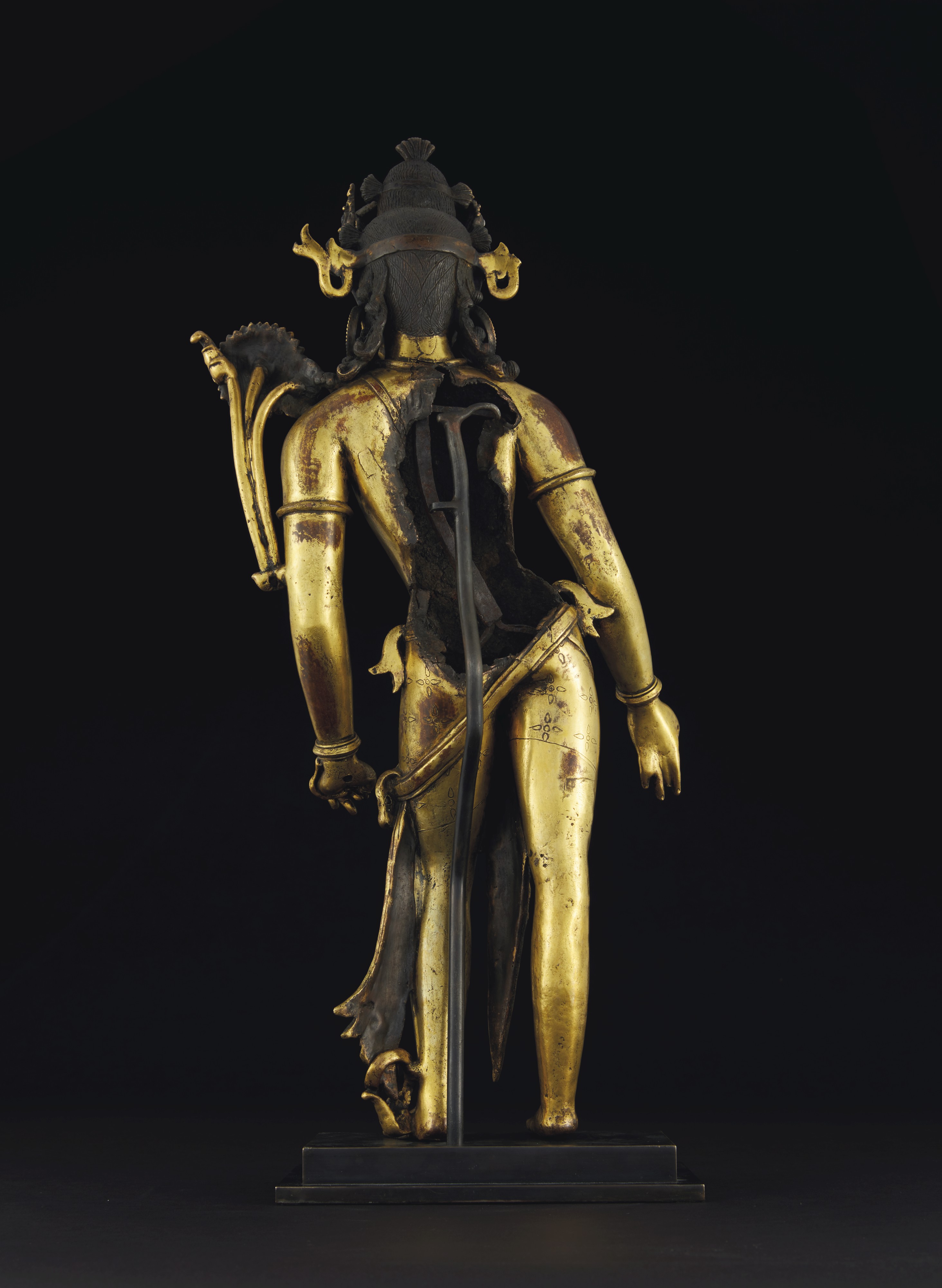 A GILTBRONZE FIGURE OF PADMAPANI LOKESHVARA , NEPAL, EARLY MALLA