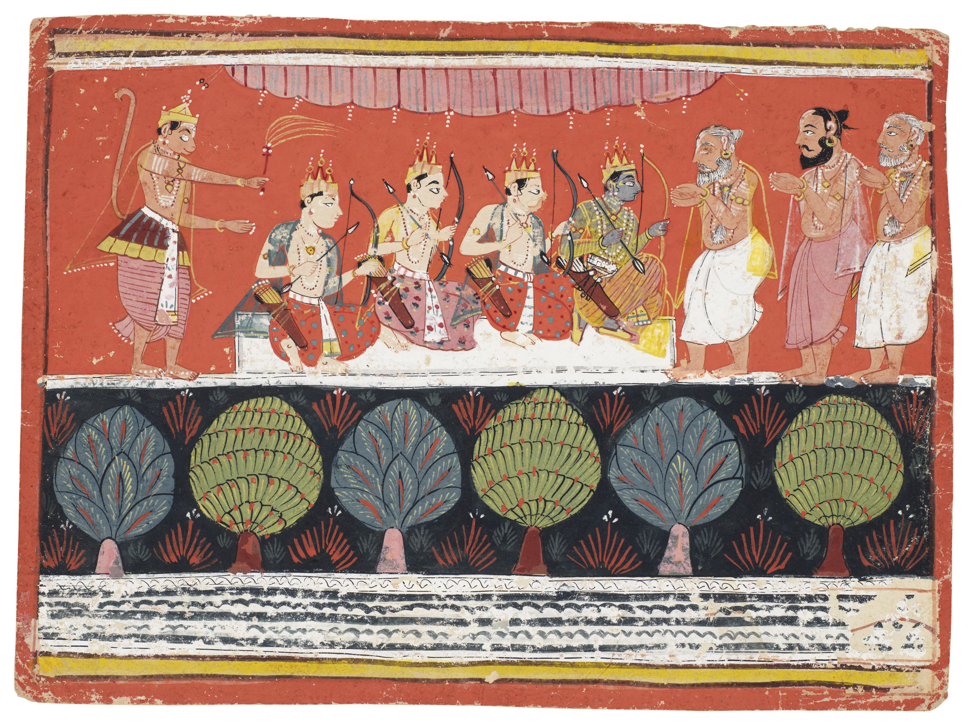 AN ILLUSTRATION FROM A RAMAYANA SERIES INDIA MALWA EARLY 17TH 