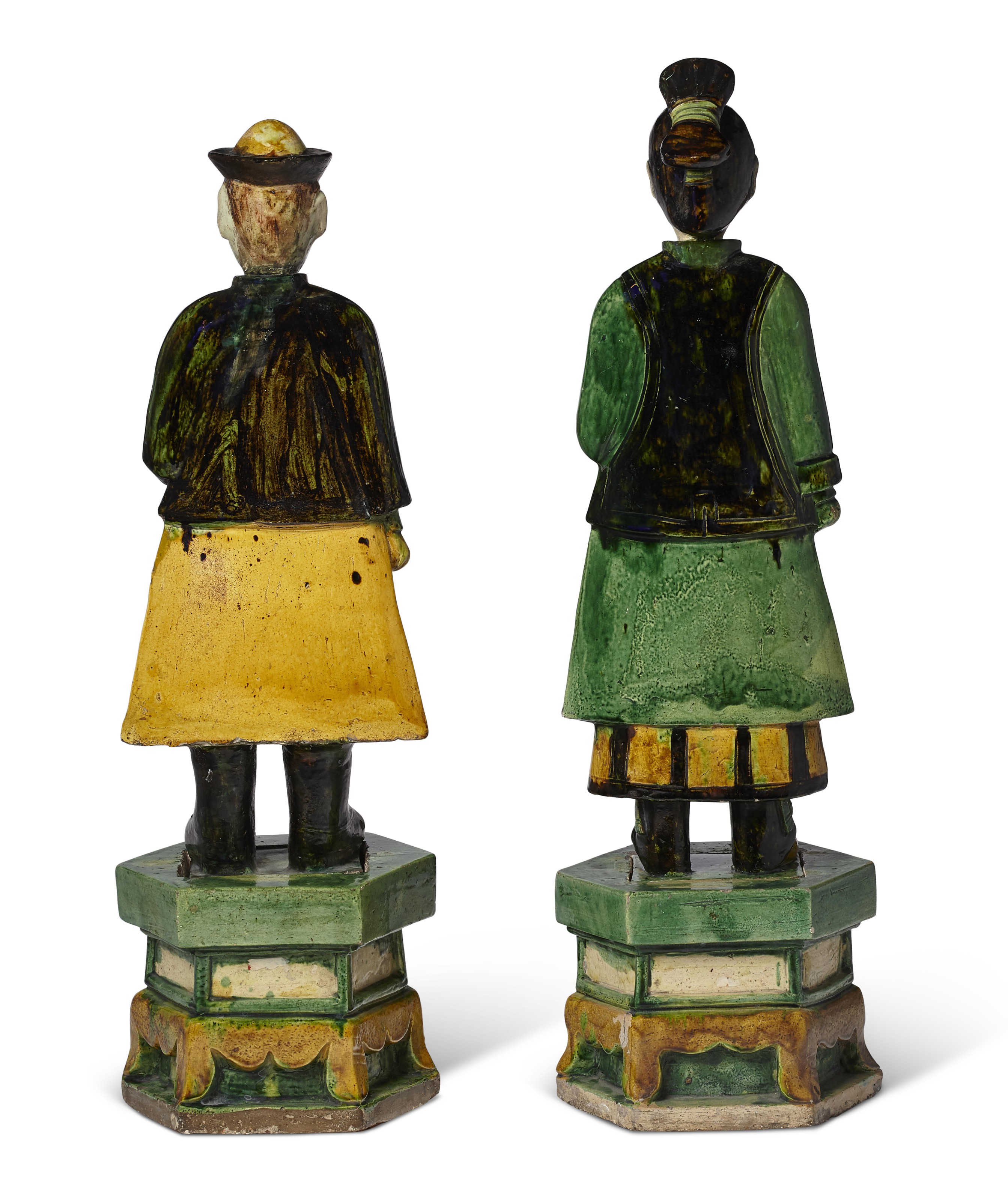 明三彩男女侍者俑一对, MING DYNASTY (1368-1644) | Christie's