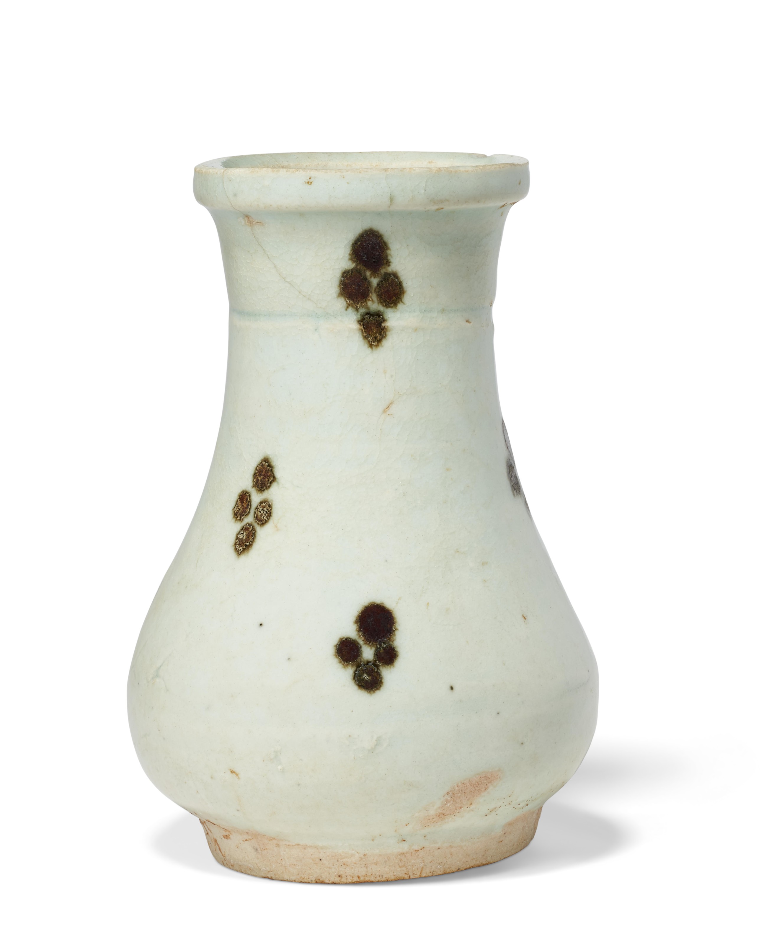 A SMALL IRON-SPOTTED QINGBAI VASE, SONG-YUAN DYNASTY (AD 960