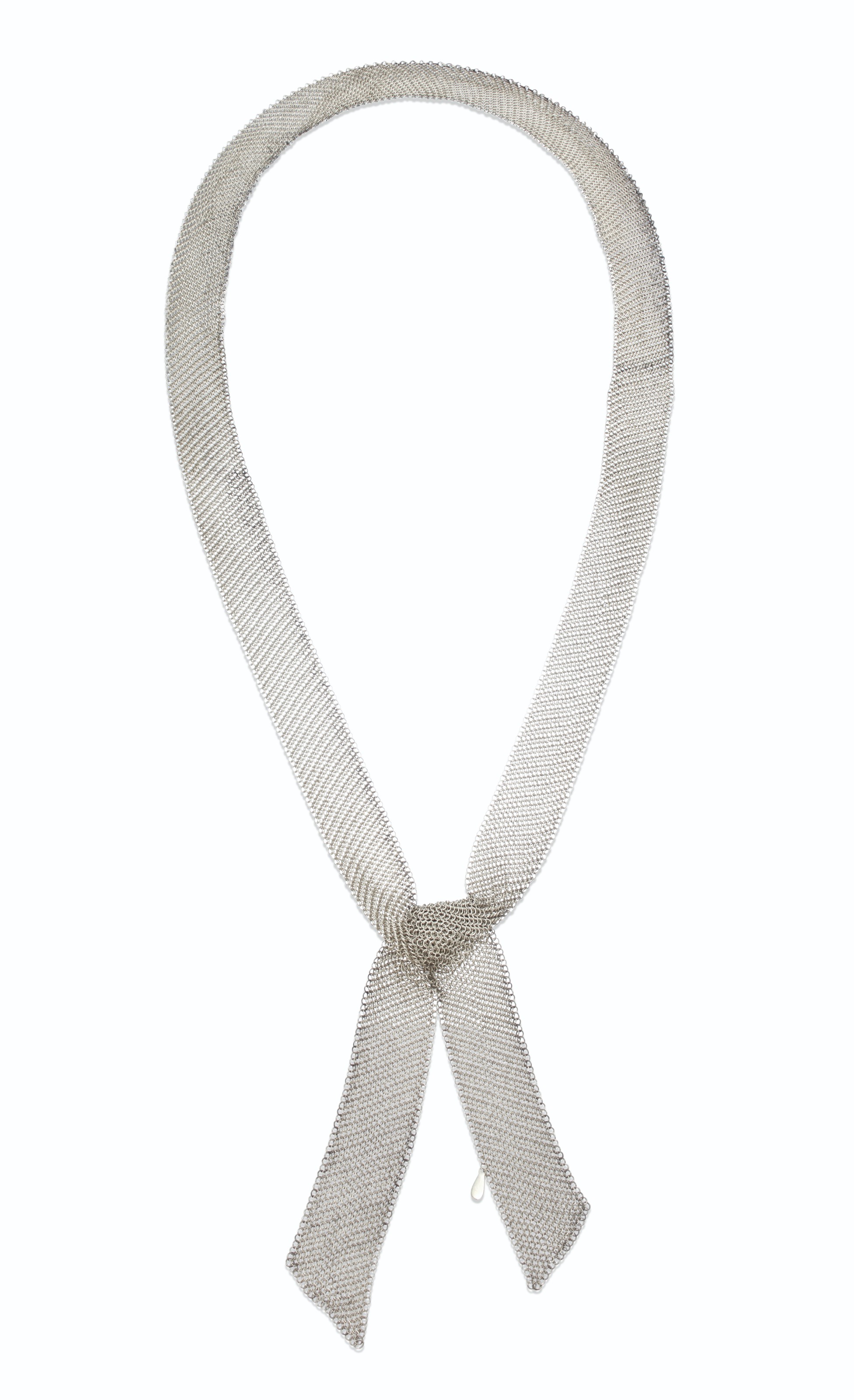 Silver scarf necklace on sale