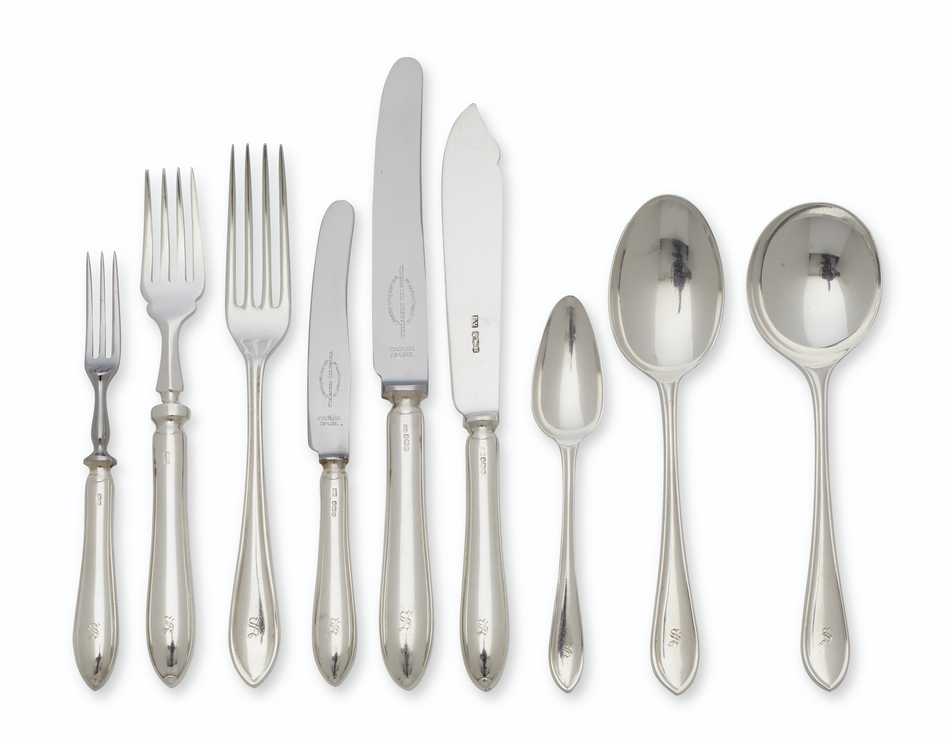 AN ENGLISH SILVER PART FLATWARE SERVICE , MARK OF VINERS LTD