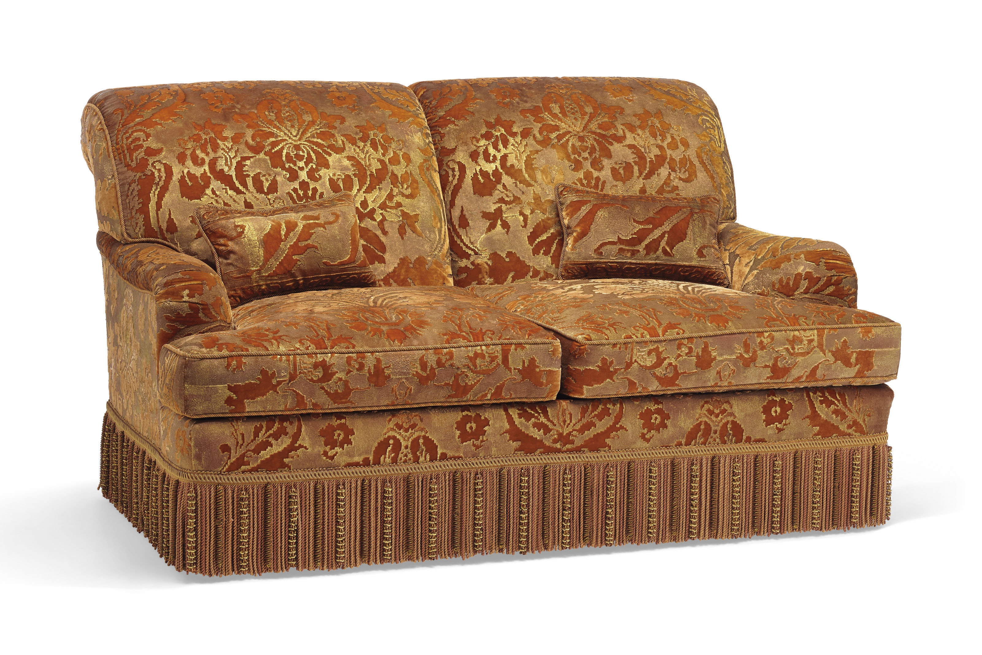 A Pair Of Cut Velvet Upholstered Sofas Modern The Fabric By