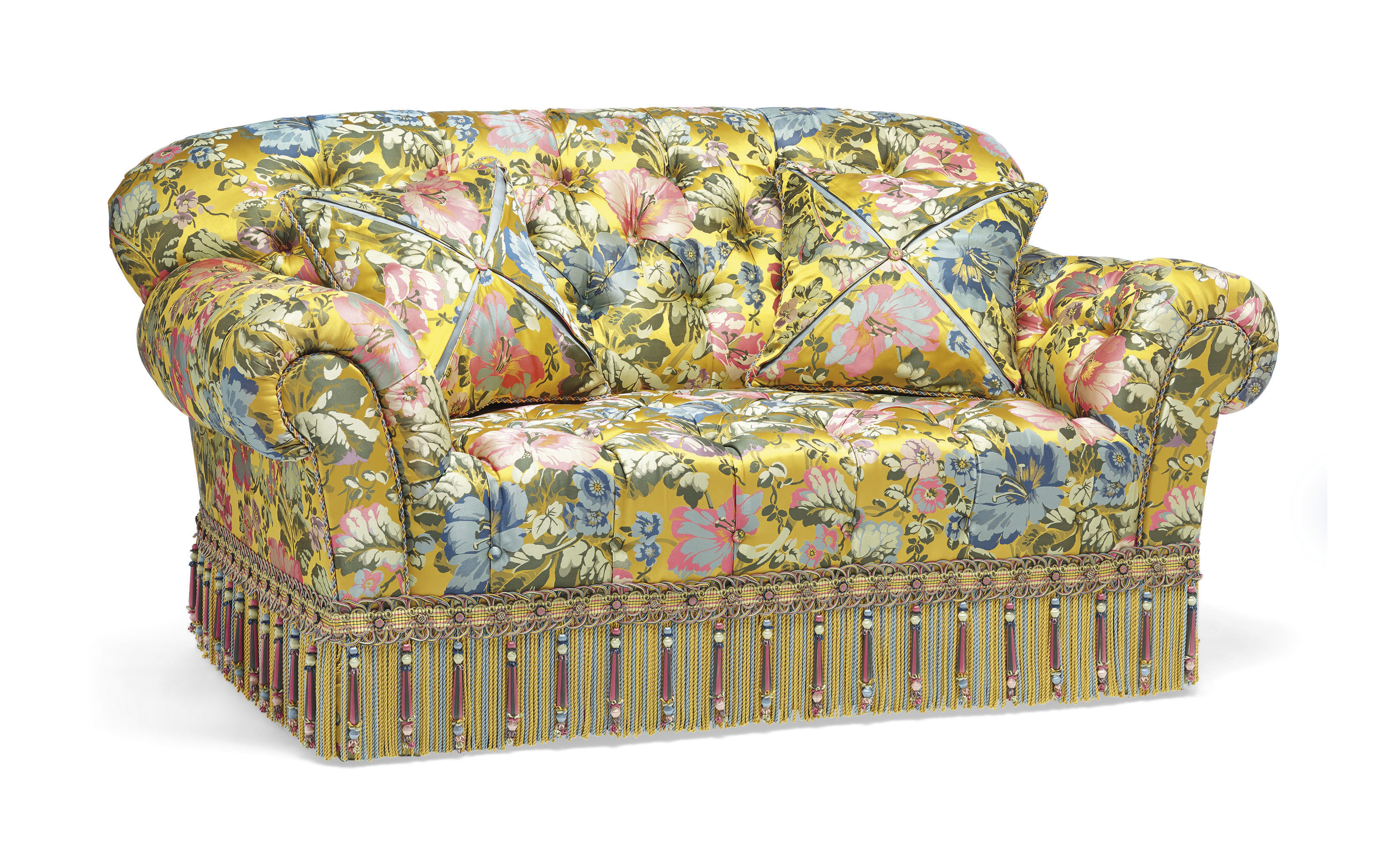 A Woven Silk Brocade Upholstered Sofa Modern The Fabric By Prelle Supplied By J P Molyneux Studio Flowers Plants Sofa Christie S