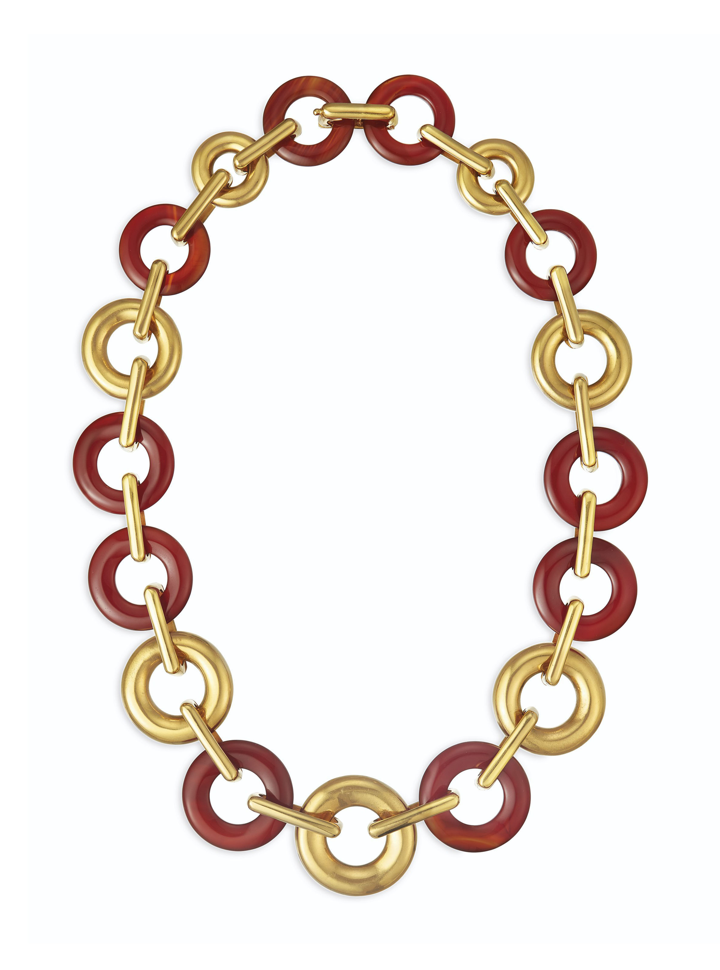 CARNELIAN AND GOLD NECKLACE, ALDO CIPULLO