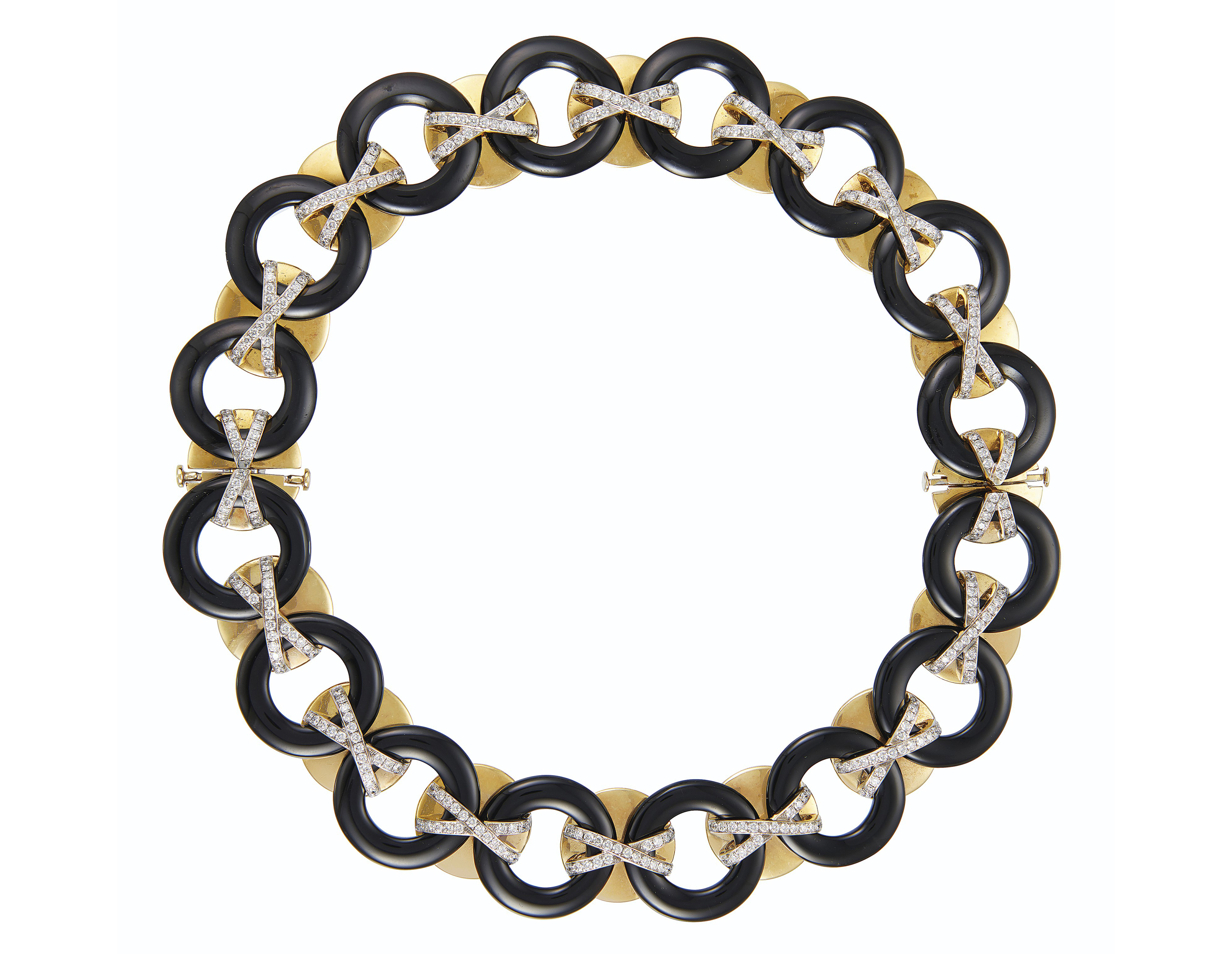 Aldo Cipullo. An onyx, diamond and gold necklace. Sold for $37,500 on 16 April 2019 at Christie's in New York