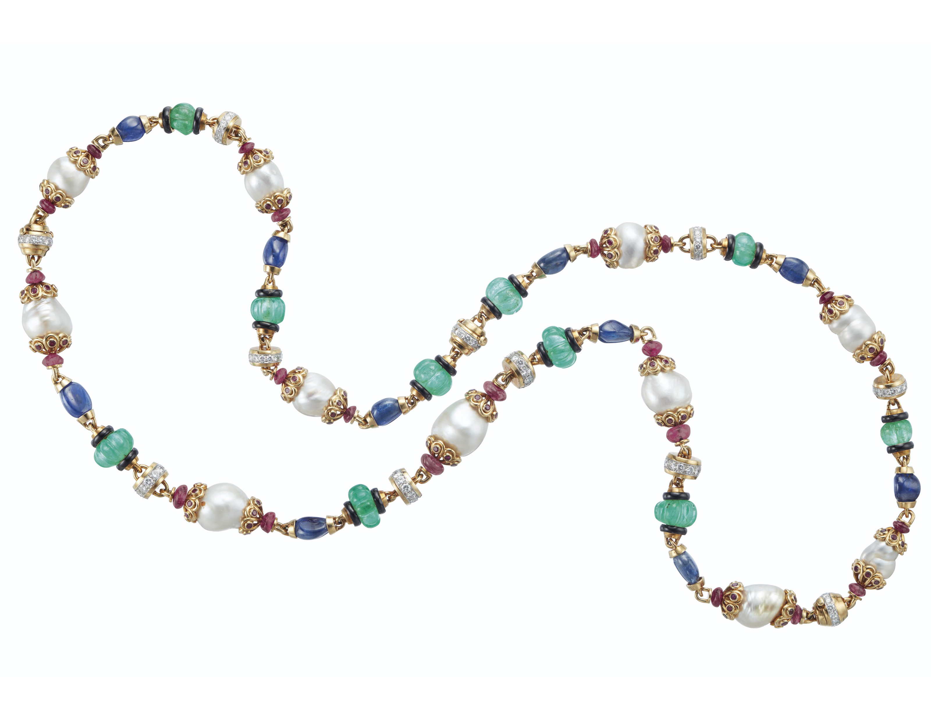 Multi Gem And Diamond Longchain Necklace David Webb The most common david webb jewelry material is metal. diamond longchain necklace david webb