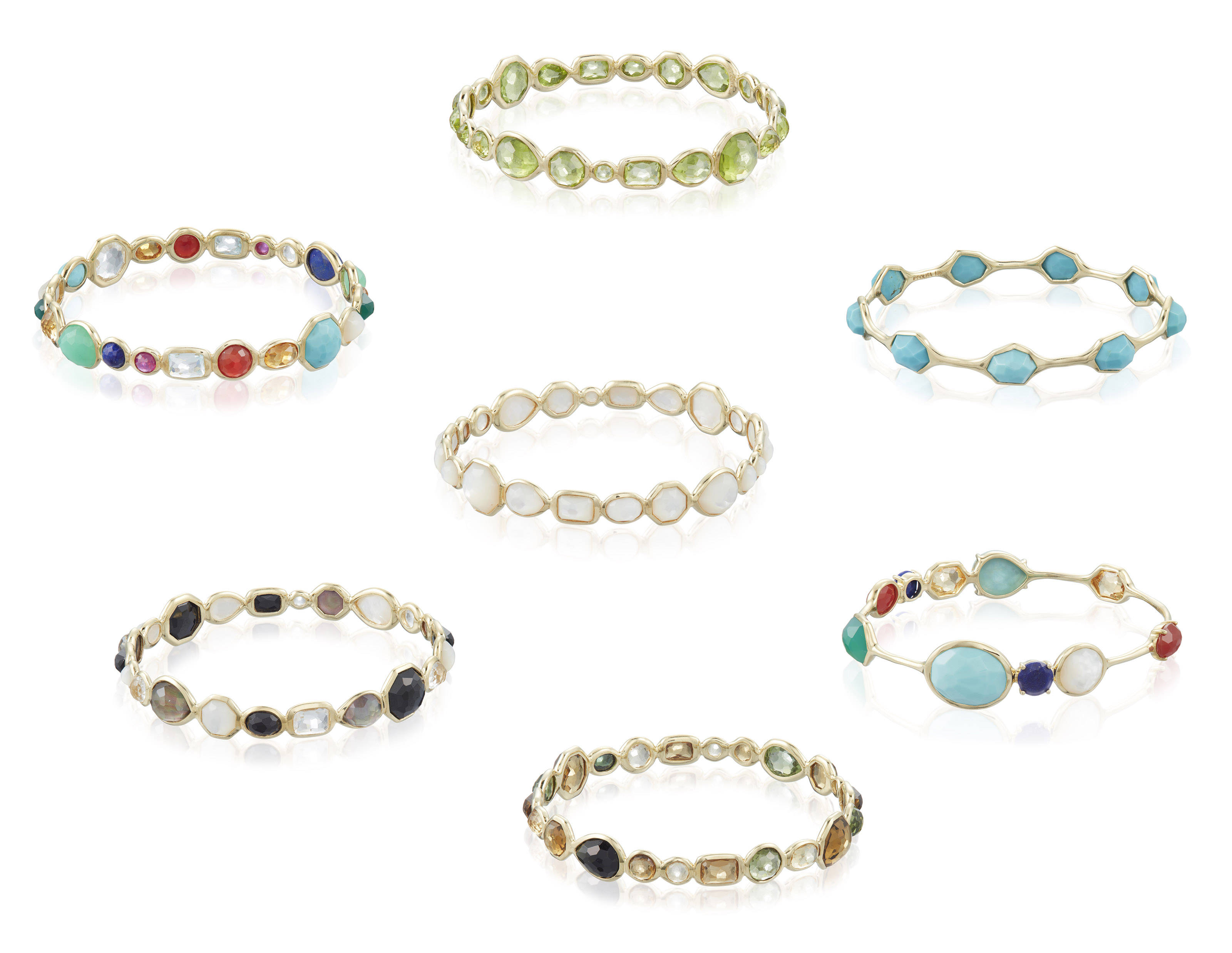 IPPOLITA GROUP OF MULTI-GEM BANGLE BRACELETS