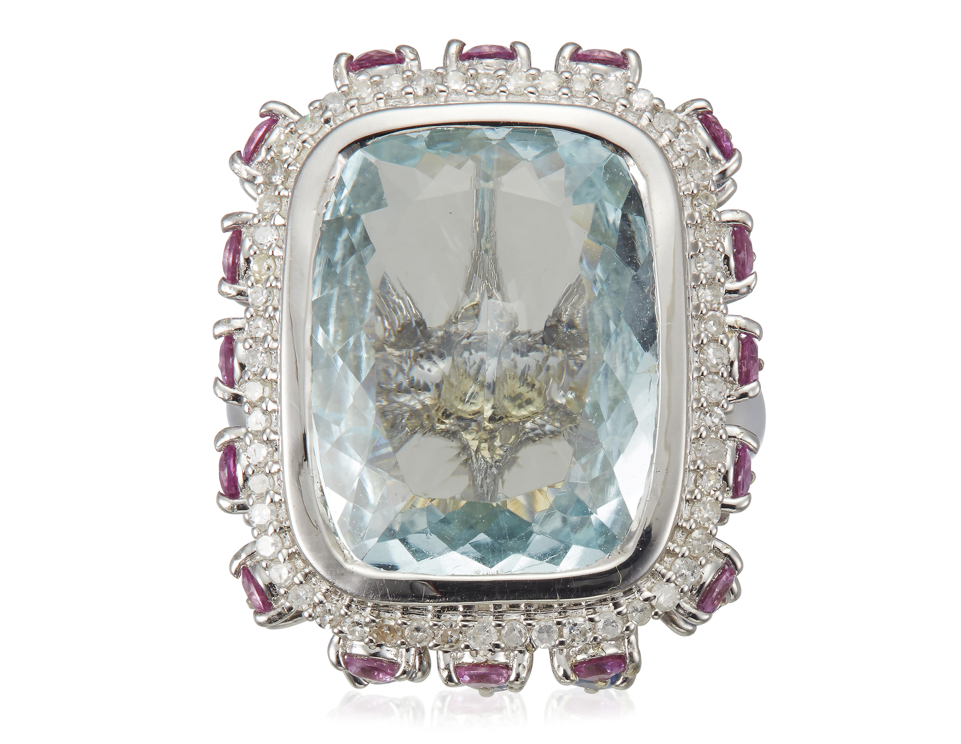 aquamarine and sapphire ring