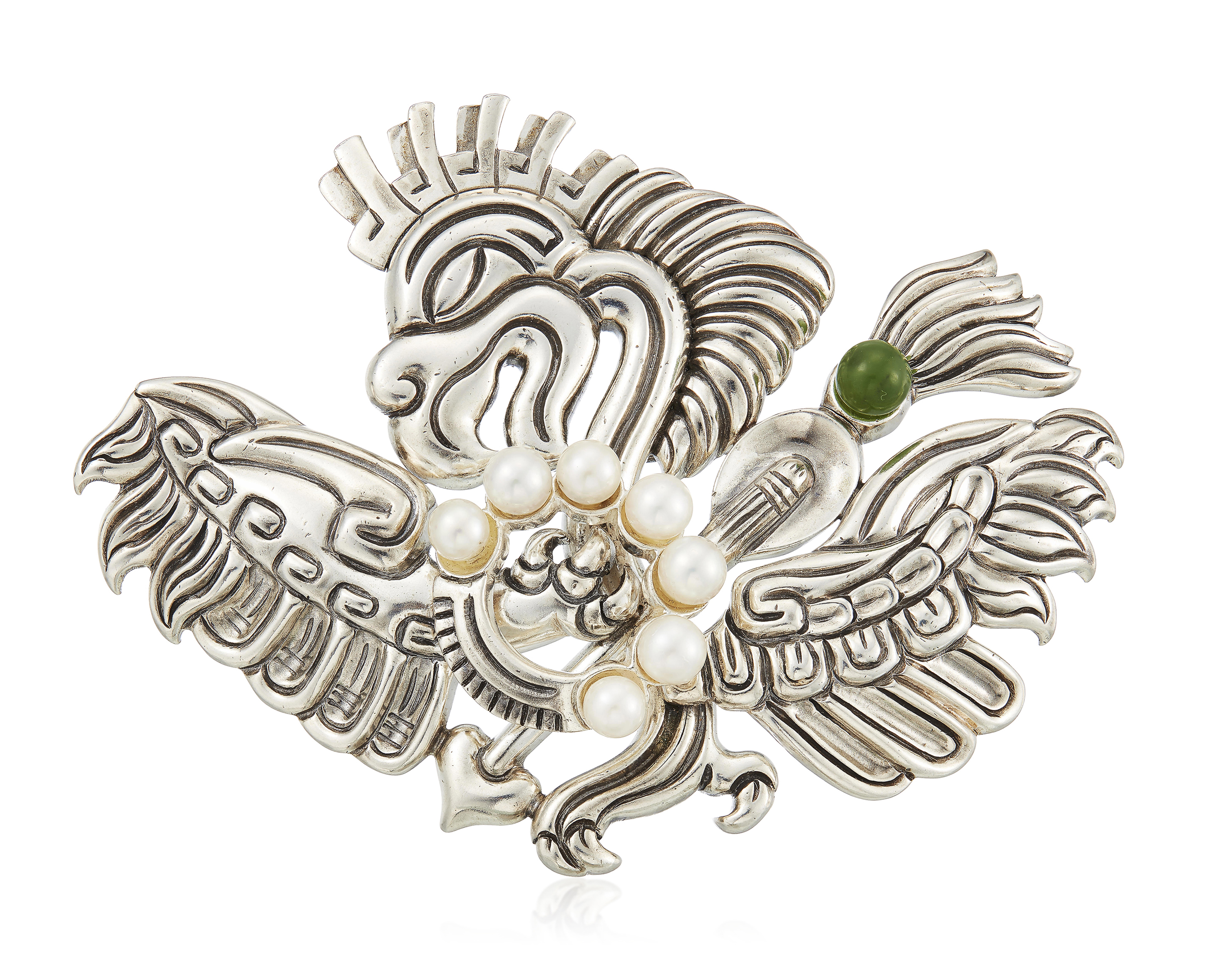 ANTONIO PINEDA CULTURED PEARL AND JADE EAGLE BROOCH, Christie’s