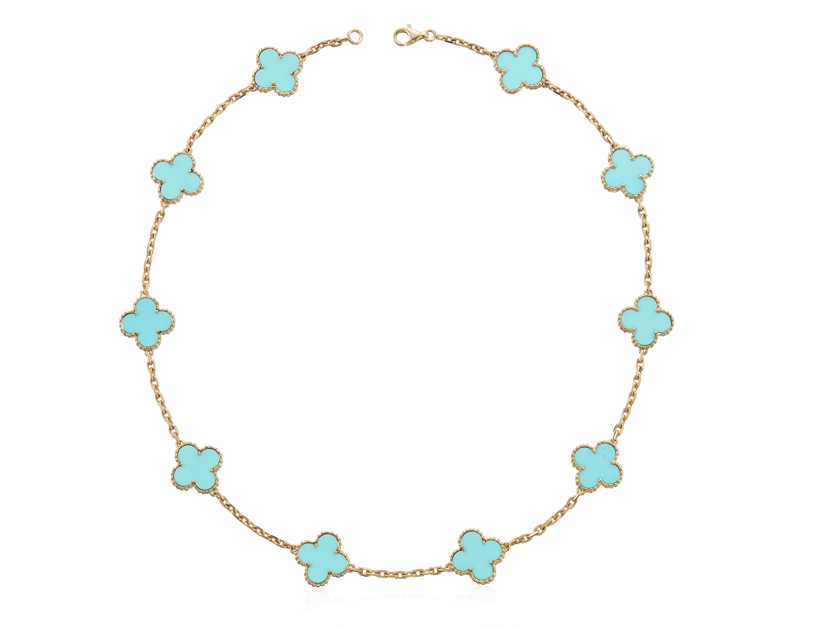 Turquoise store alhambra necklace