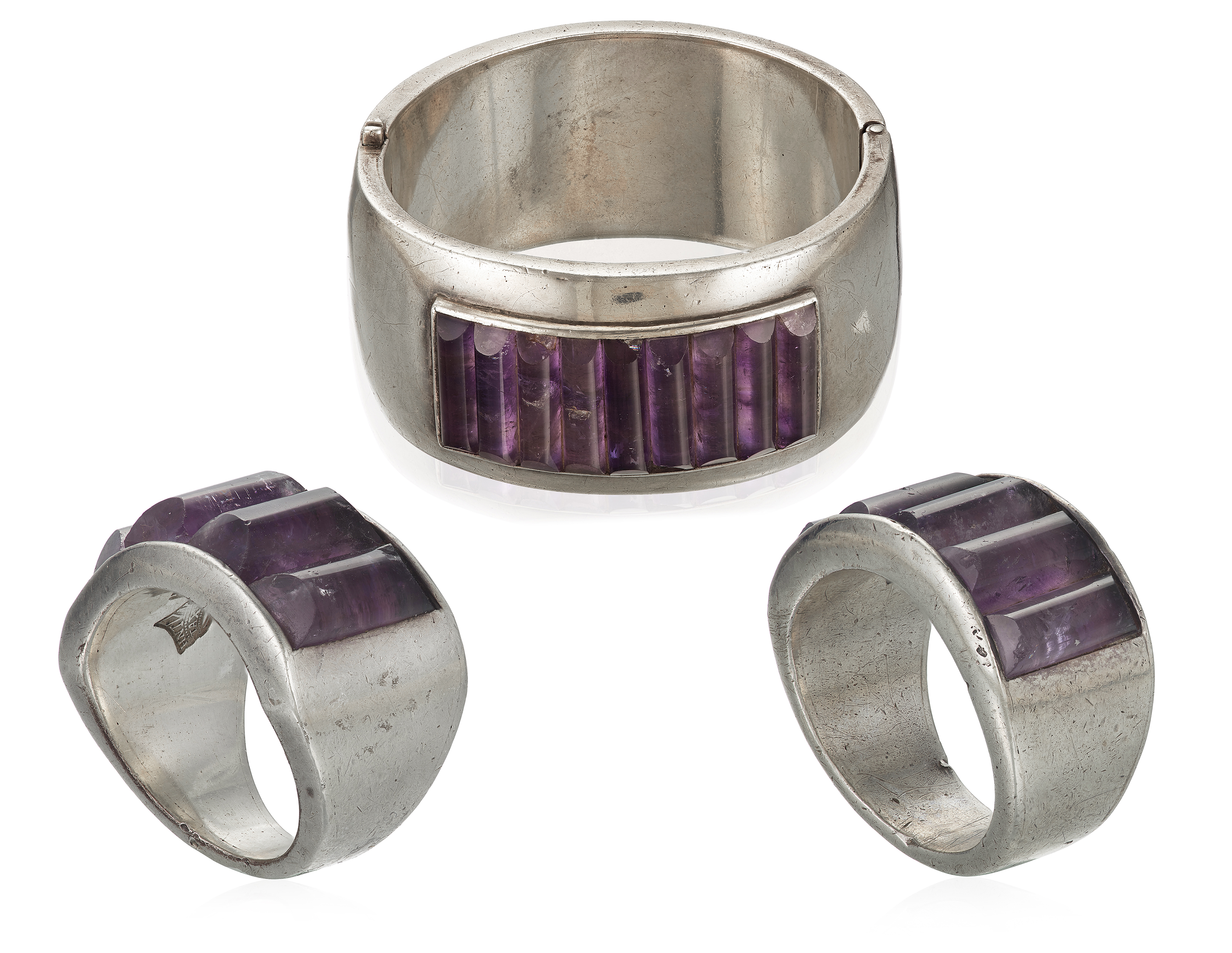 ANTONIO PINEDA SET OF AMETHYST AND SILVER JEWELRY Christie s
