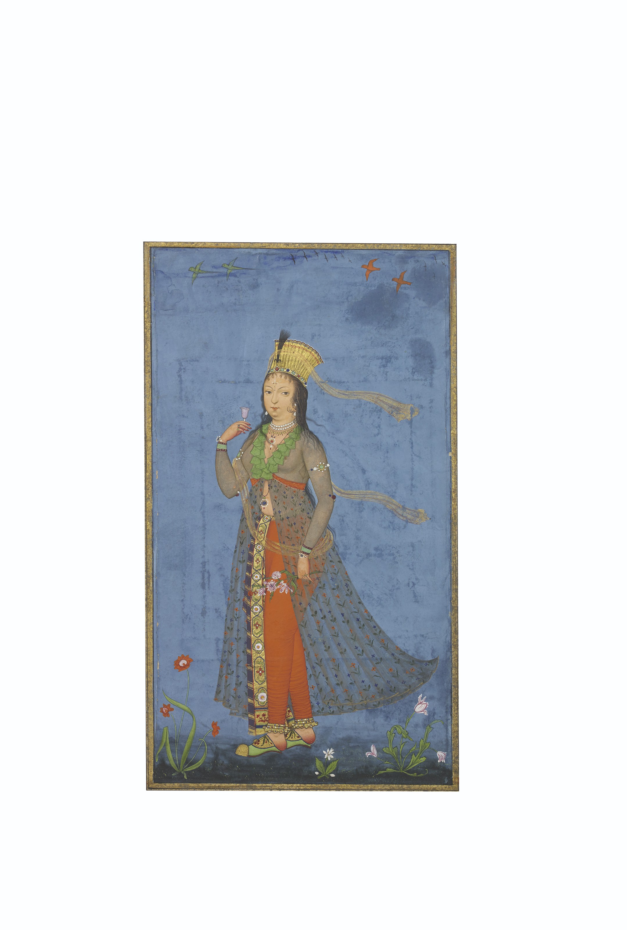 A European Lady In Indian Dress Deccan Probably Golconda
