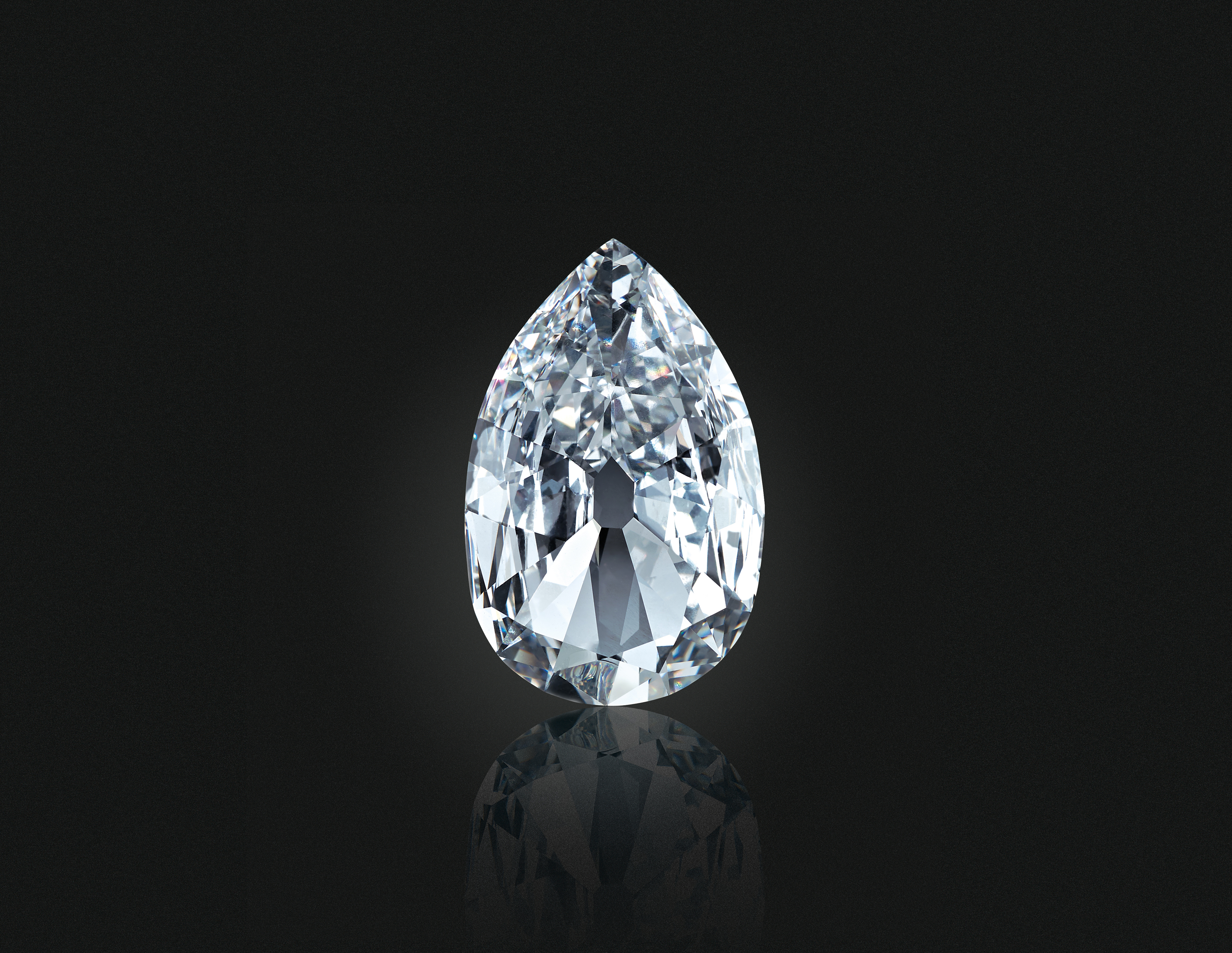 The Arcot II. A pear-shaped brilliant-cut diamond of 17.21 carats, D colour, Internally Flawless clarity, Type IIa. Sold for US$3,375,000 on 19 June 2019 at Christie&rsquo;s in New York