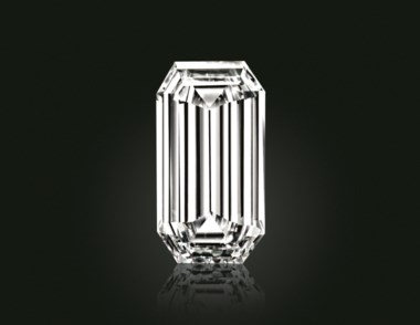 The ‘Mirror of Paradise’ diamond ring. A rectangular-cut diamond of 52.58 carats, D colour, Internally Flawless clarity, Type IIa. Sold for US$6,517,500 on 19 June 2019 at Christie’s in New York
