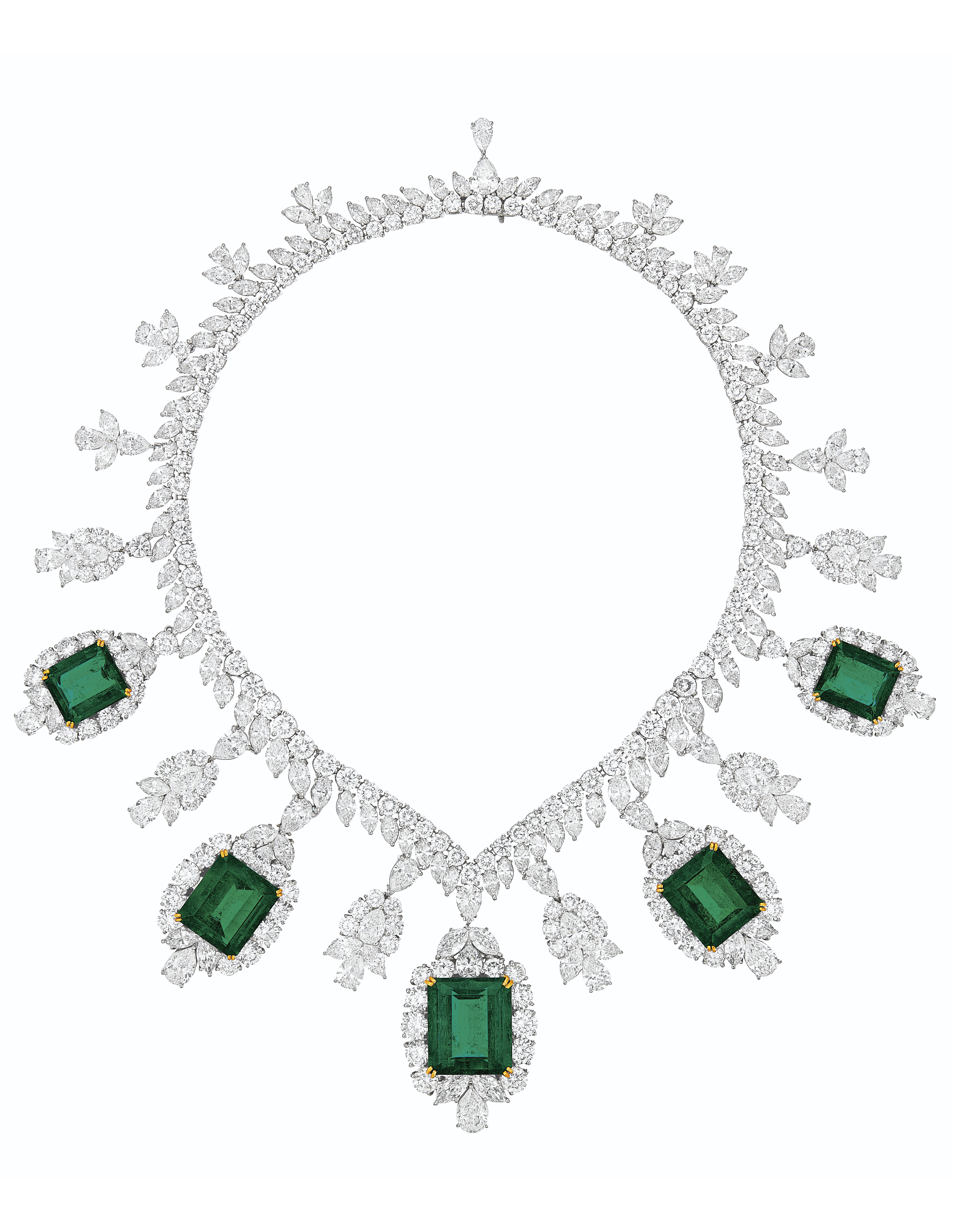 AN IMPRESSIVE EMERALD AND DIAMOND NECKLACE, HARRY WINSTON Christie's