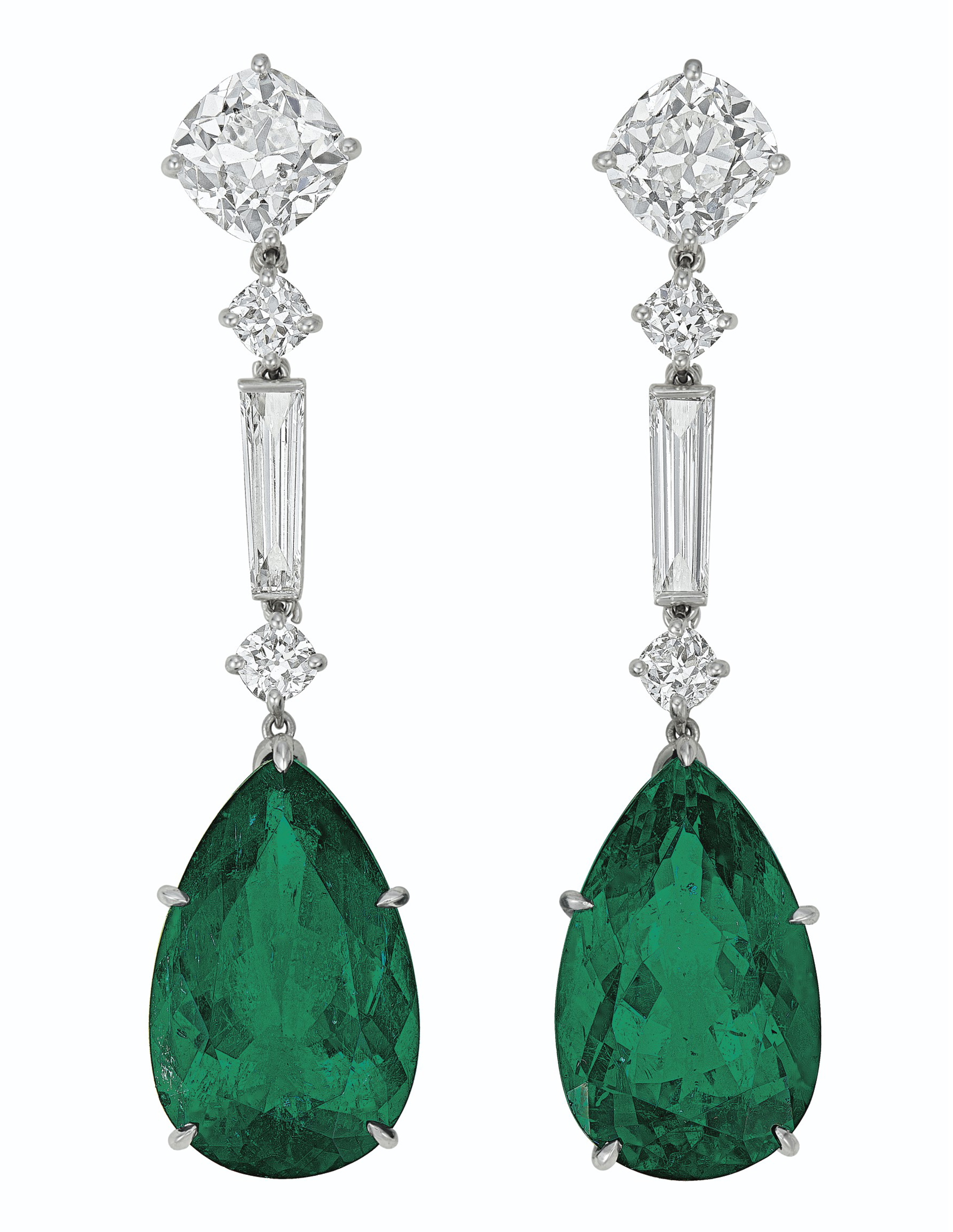 EMERALD AND DIAMOND EARRINGS, CARTIER Christie's