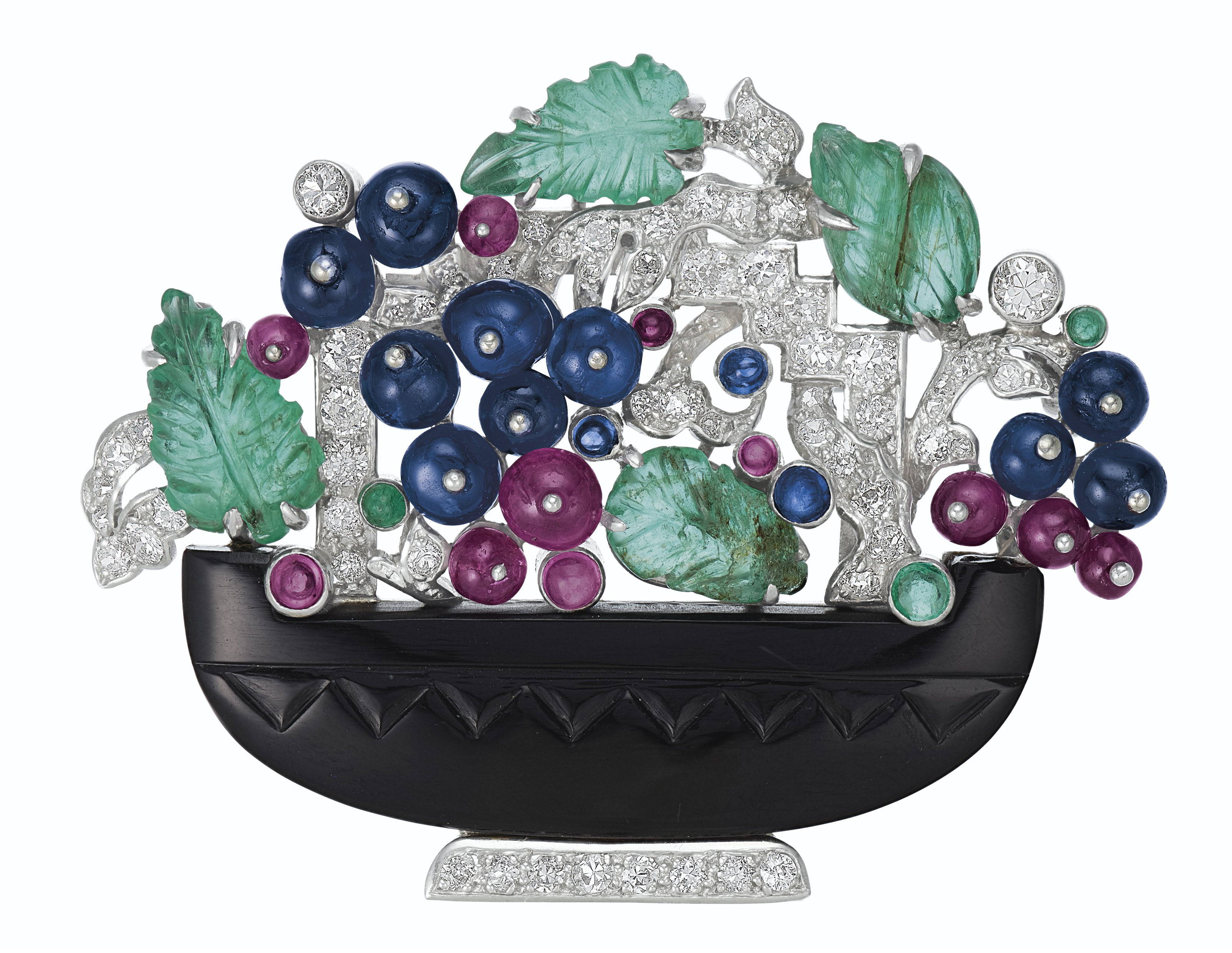 ART DECO MULTI GEM AND DIAMOND TUTTI FRUTTI BROOCH CARTIER Christie s