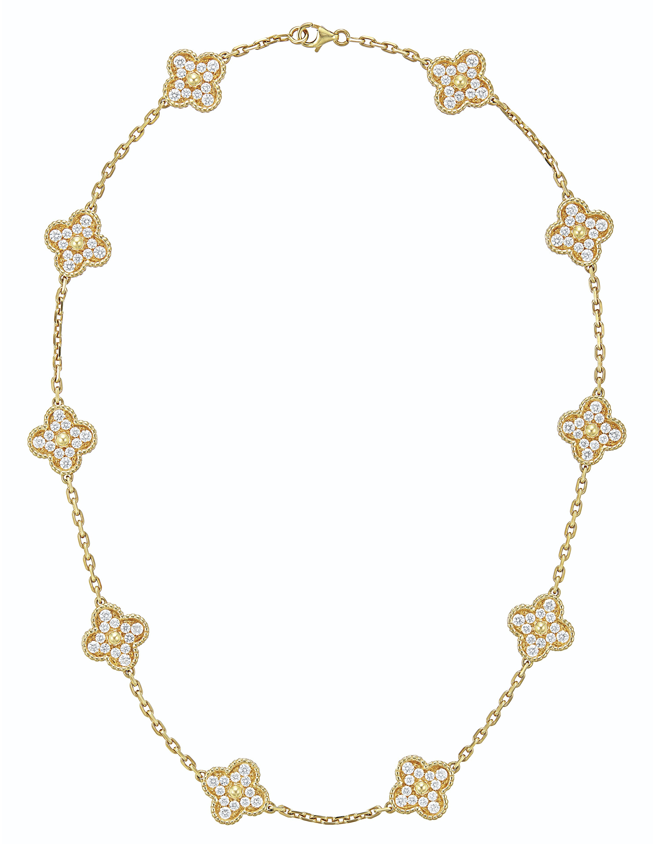 DIAMOND AND GOLD 'ALHAMBRA' NECKLACE, VAN CLEEF & ARPELS