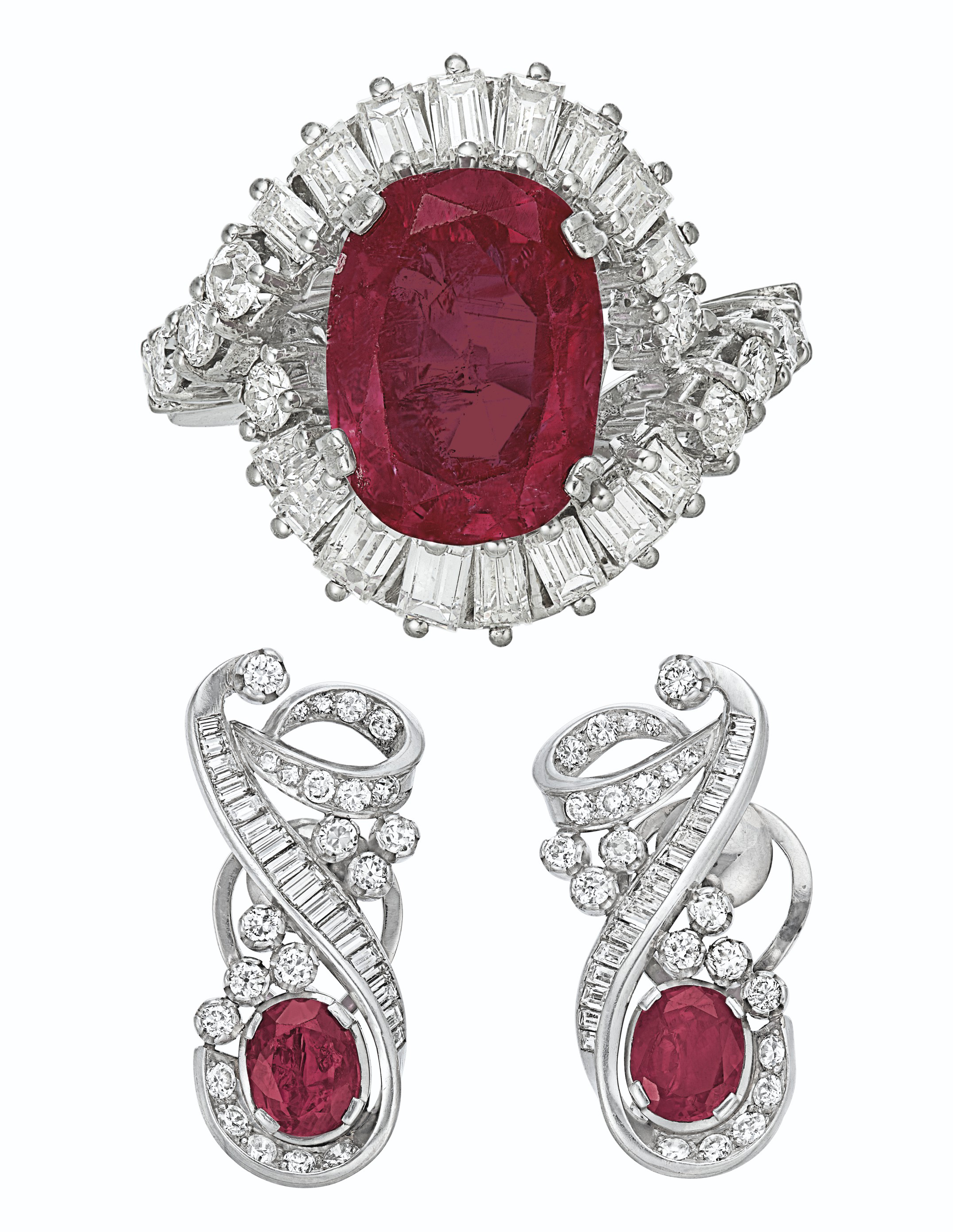 SET OF RUBY AND DIAMOND JEWELRY | Christie's