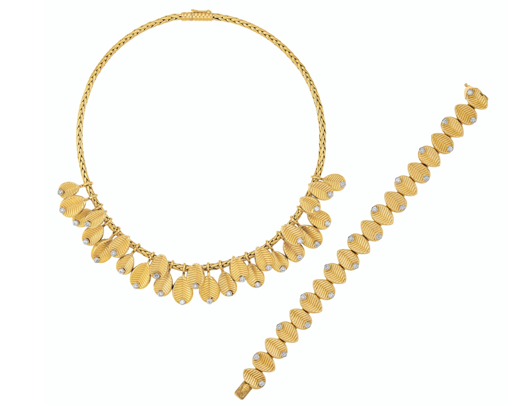 SET OF DIAMOND AND GOLD 'COFFEE BEAN' JEWELRY, CARTIER Christie's