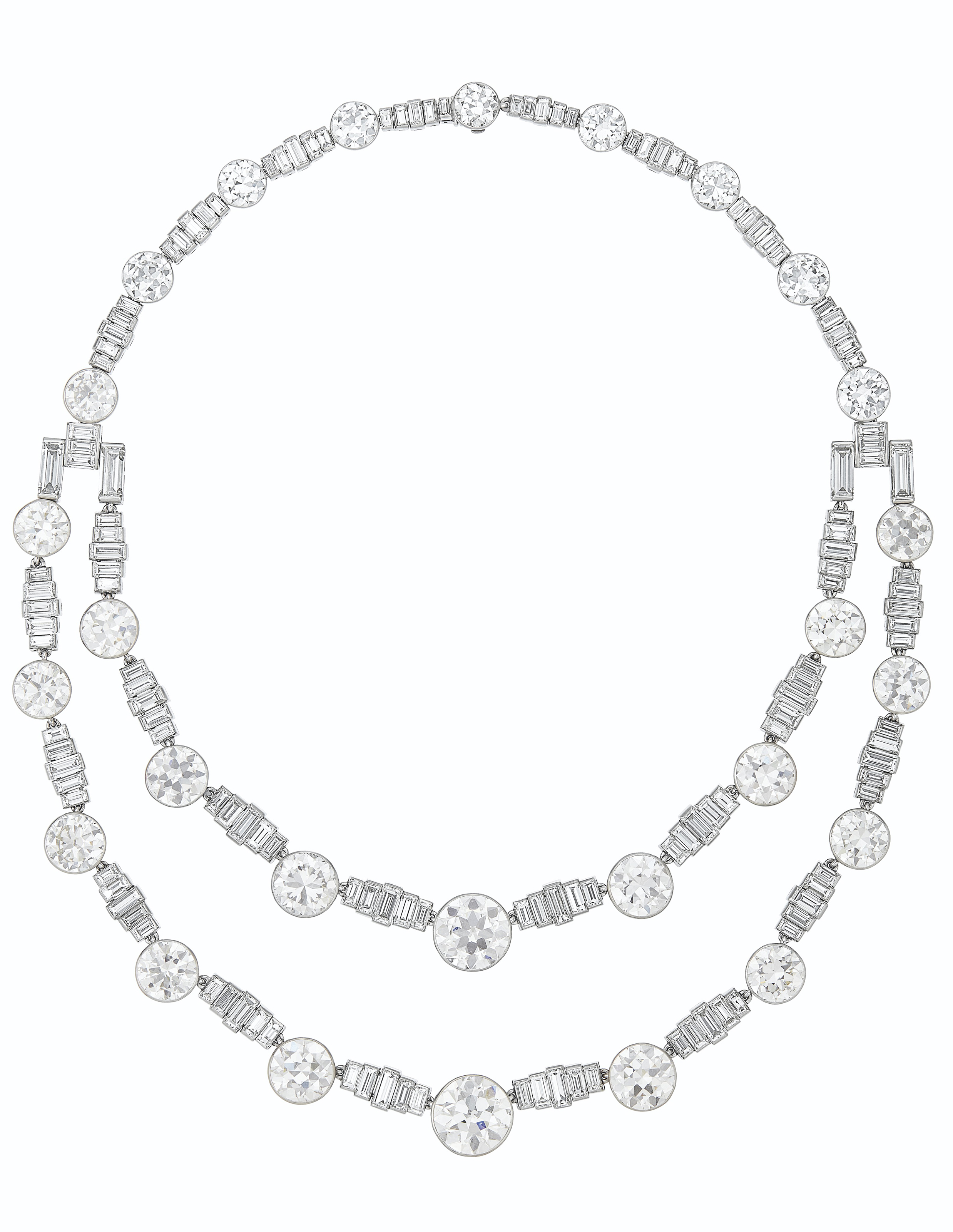 Rubel Fr&egrave;res, Art Deco diamond necklace, circa 1930. Sold for $591,000 on 11 December 2019 at Christie&rsquo;s in New York