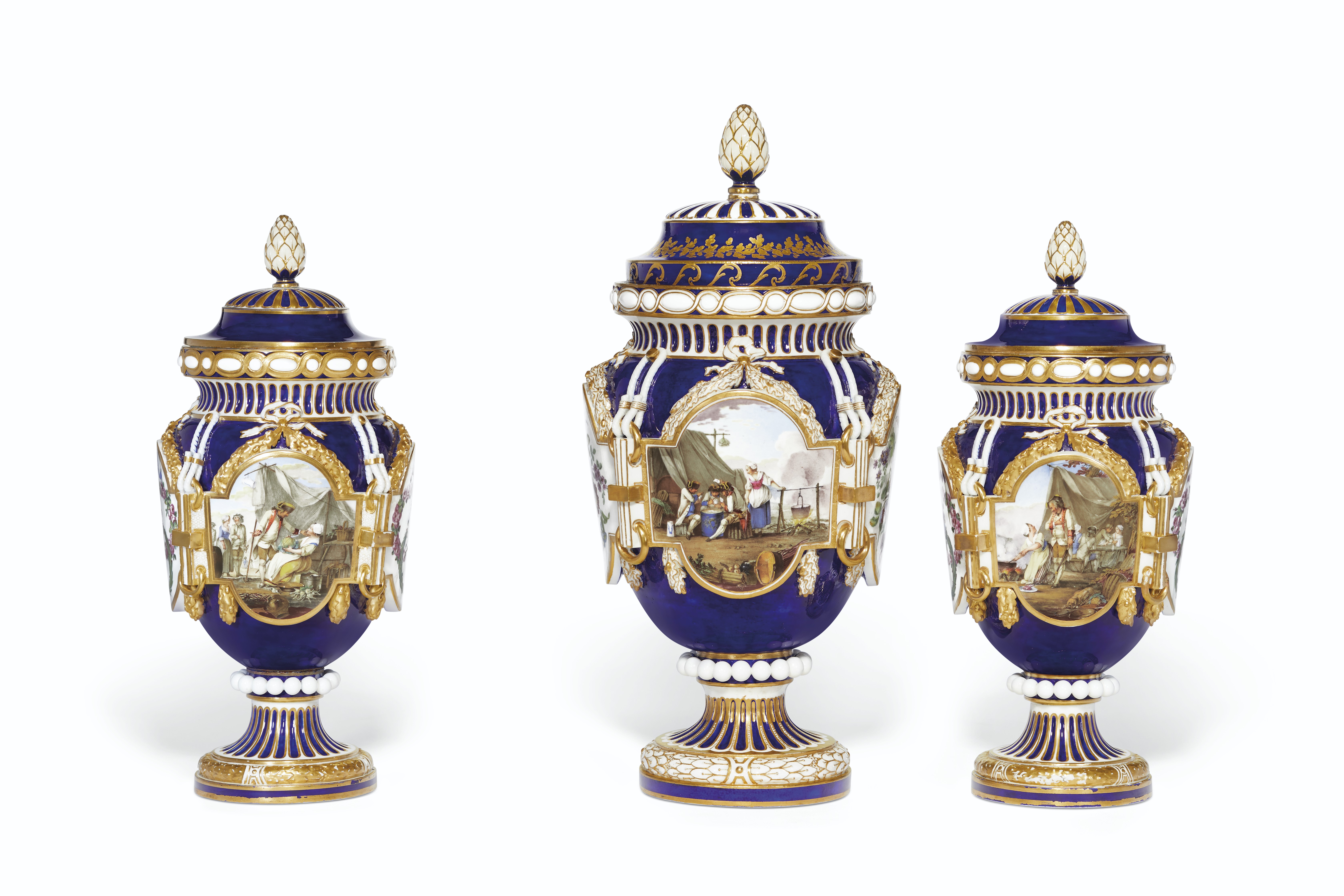 A Sevres Porcelain Beau Bleu Garniture Of Three Vases And Covers Vases Ferres 1er Et 2eme Pour le film biographique allemand de 1954 consacré à johann strauss ii, voir le beau danube bleu (film, 1954). christie s