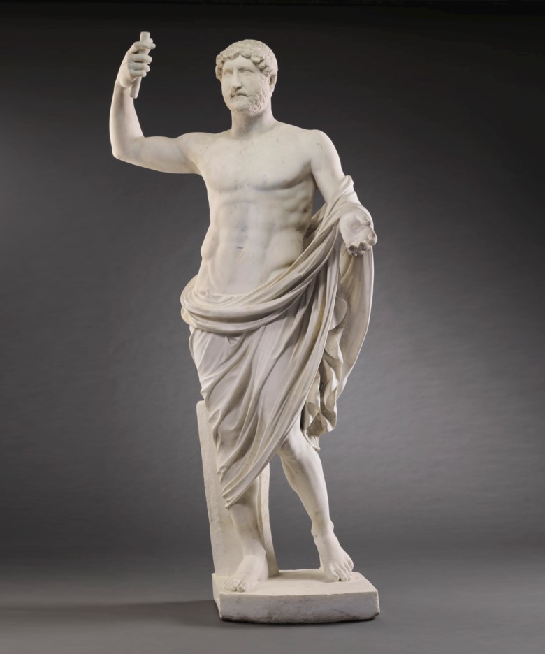 A Roman marble statue of the Emperor Hadrian, reign 117-138 AD. 82  in (208.2  cm) high. Sold for $5,950,000 on 29 October 2019 at Christie’s in New York