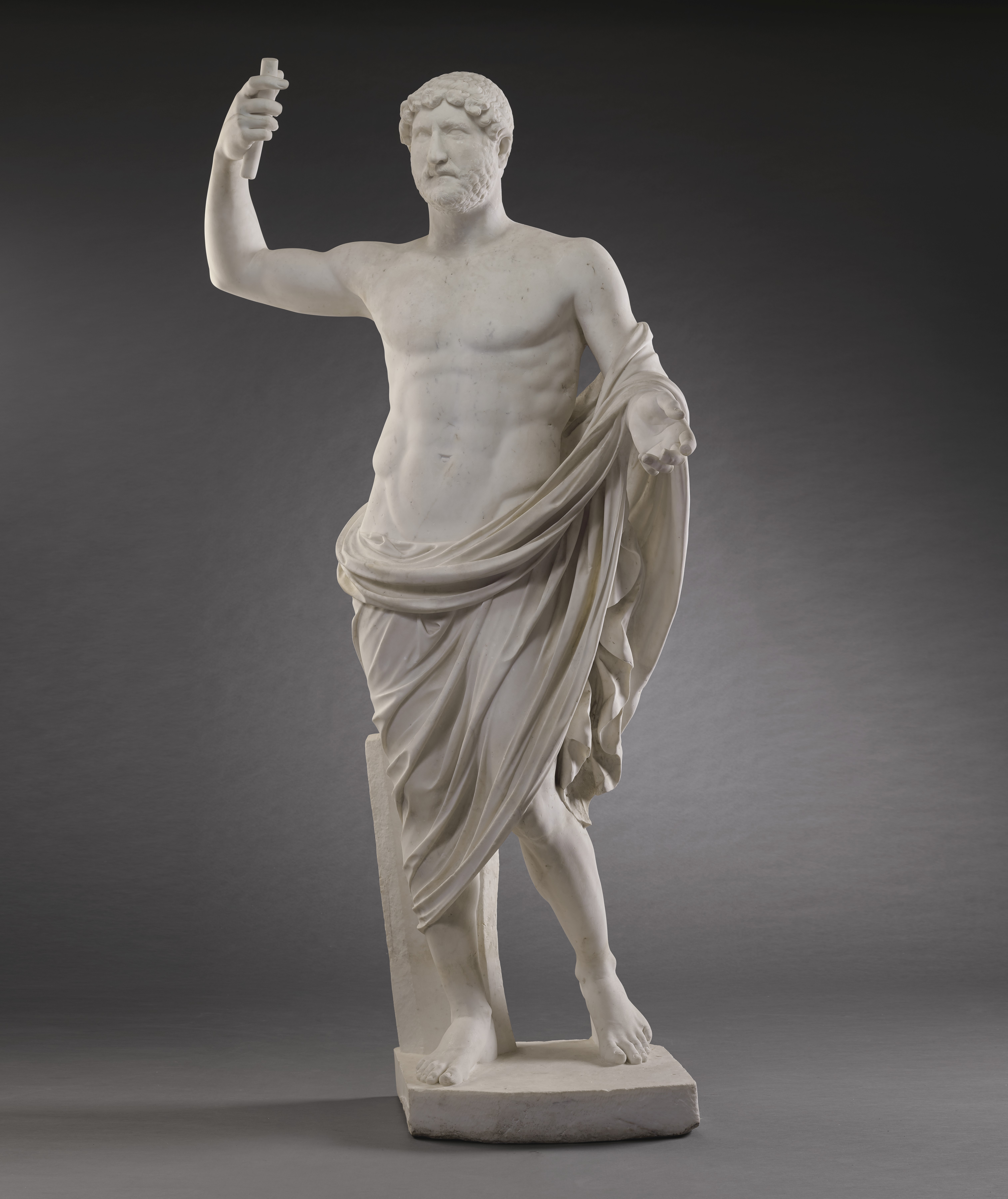 A ROMAN MARBLE STATUE OF THE EMPEROR HADRIAN