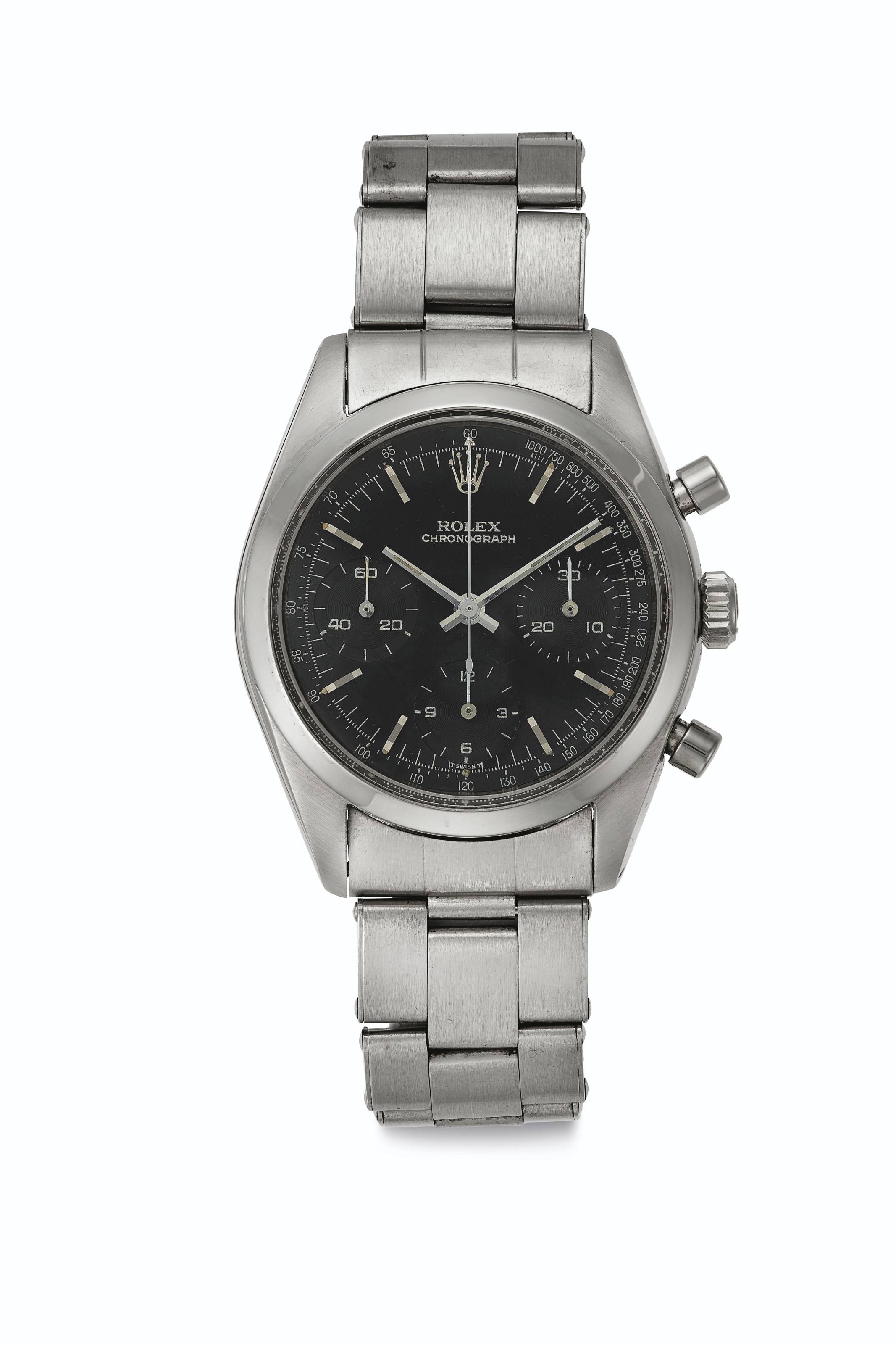 Rolex. A Fine and Very Rare Stainless Steel Chronograph Wristwatch