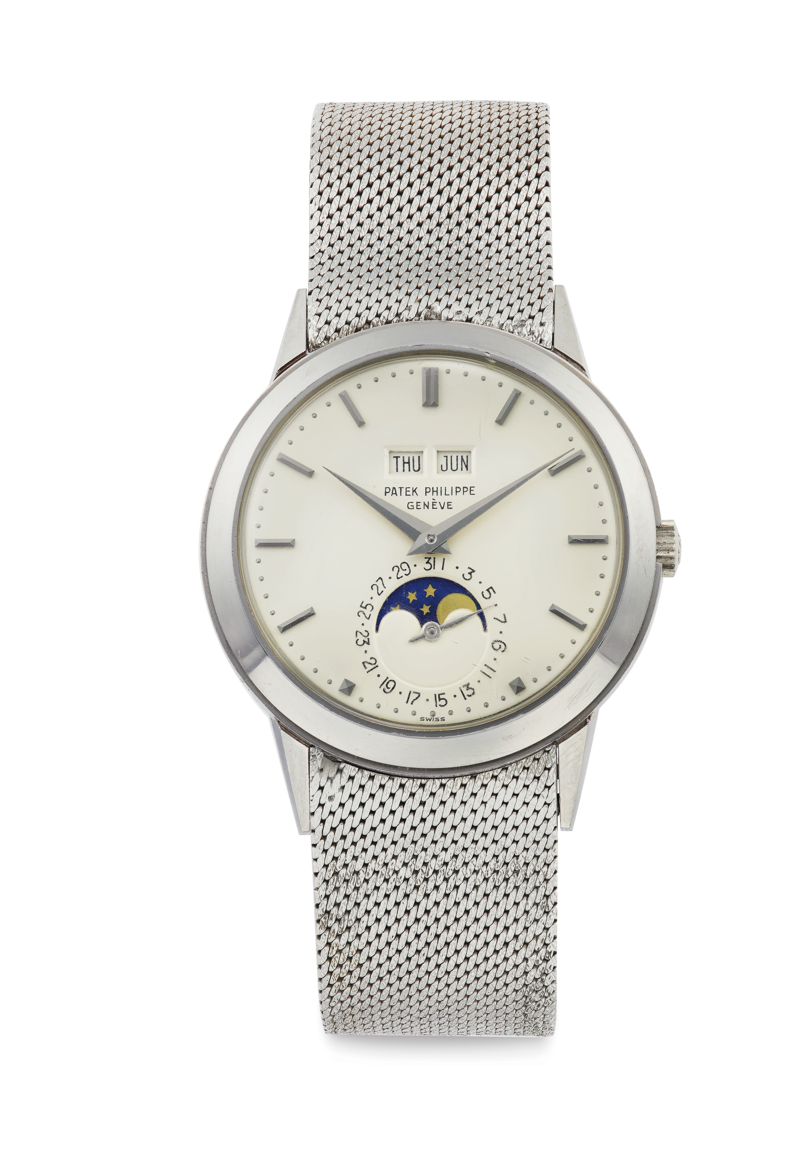 patek philippe white gold automatic watch ref 3604