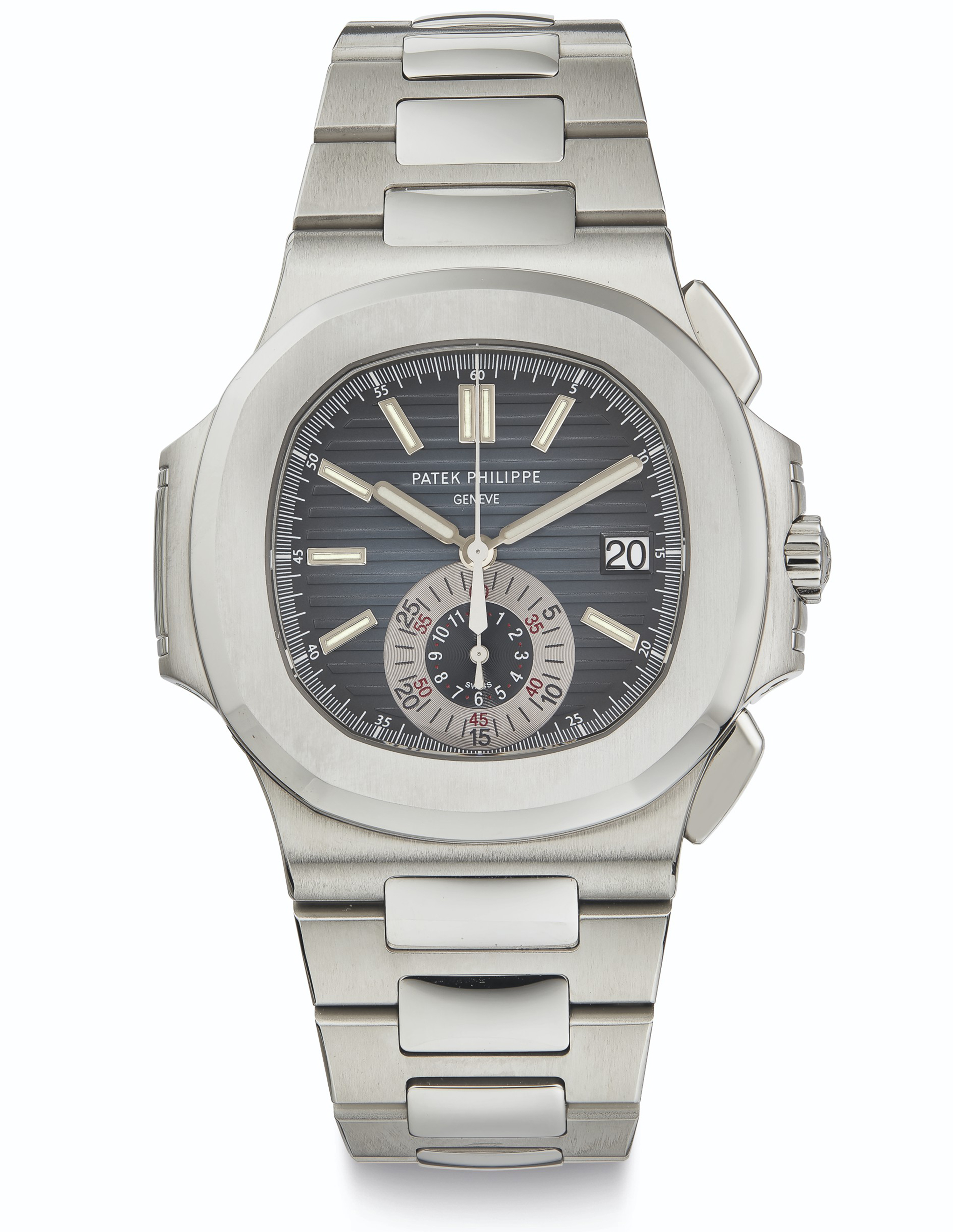 Patek Philippe. A Fine Stainless Steel Automatic Chronograph Wristwatch ...