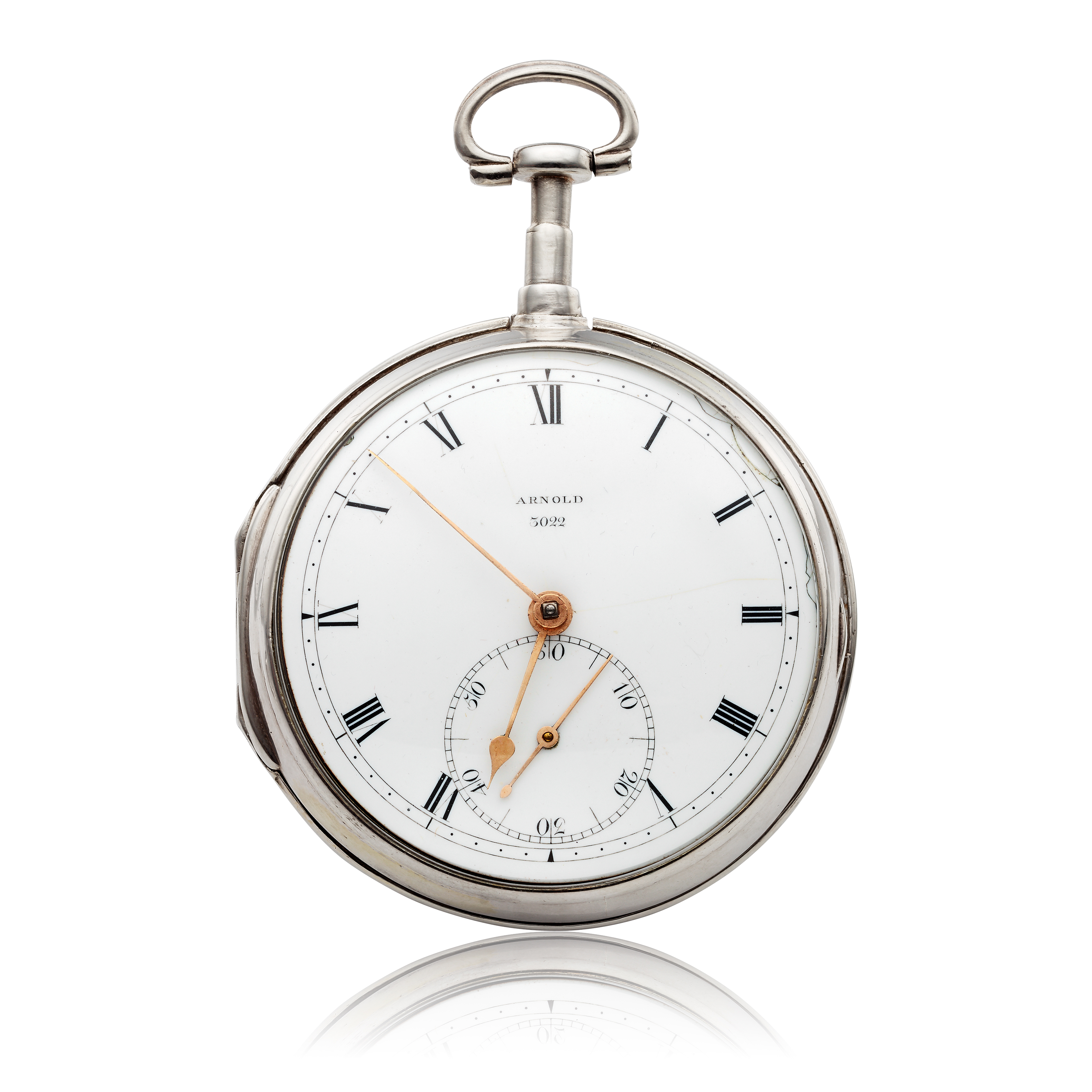 JOHN ROGER ARNOLD SILVER POCKET CHRONOMETER WITH ARNOLD S DETENT ESCAPEMENT AND ARNOLD S RIGHT ANGLE COMPENSATION