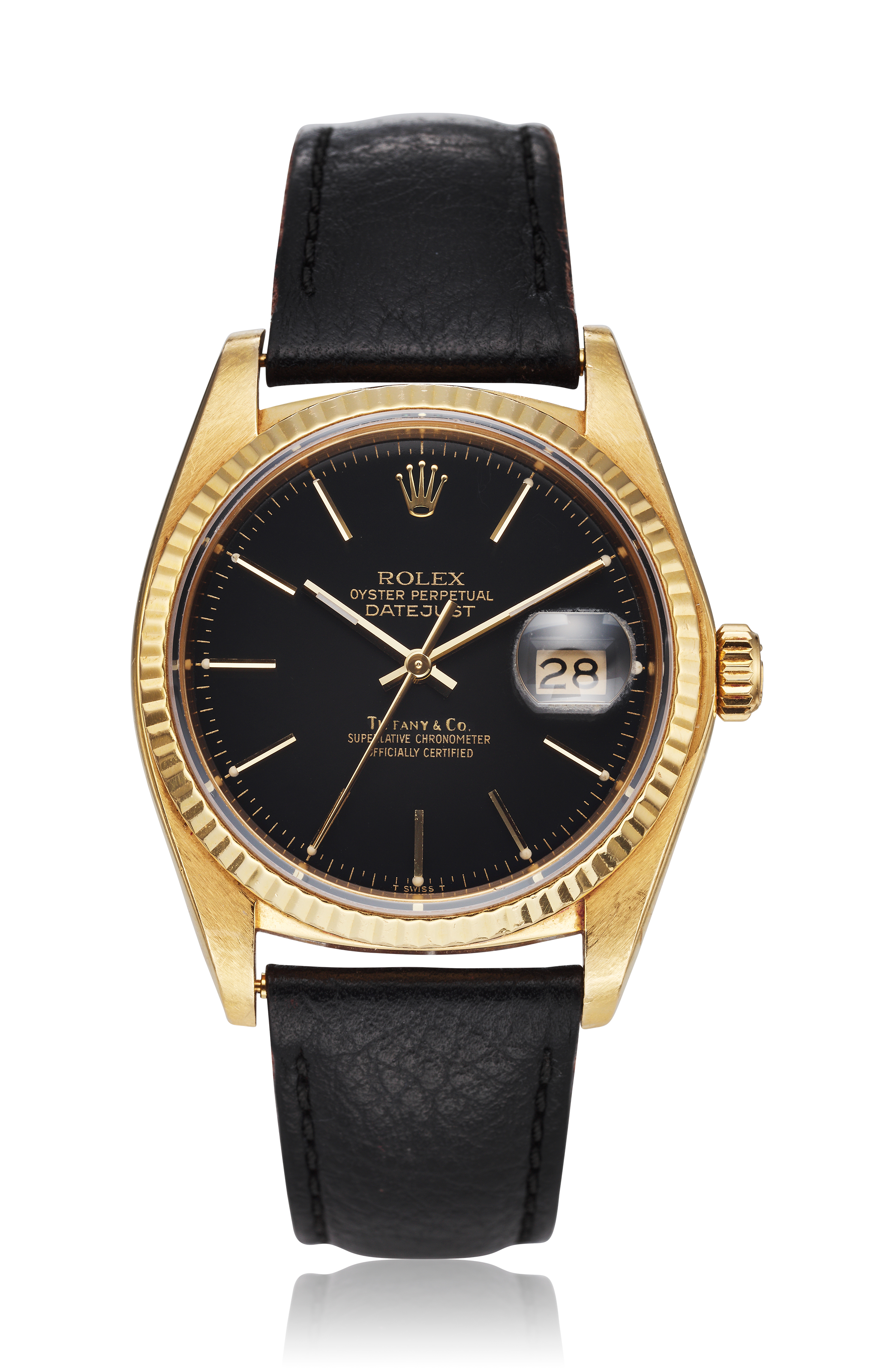 ROLEX, 18K DATEJUST WITH TIFFANY & CO. SIGNATURE, REF. 16018