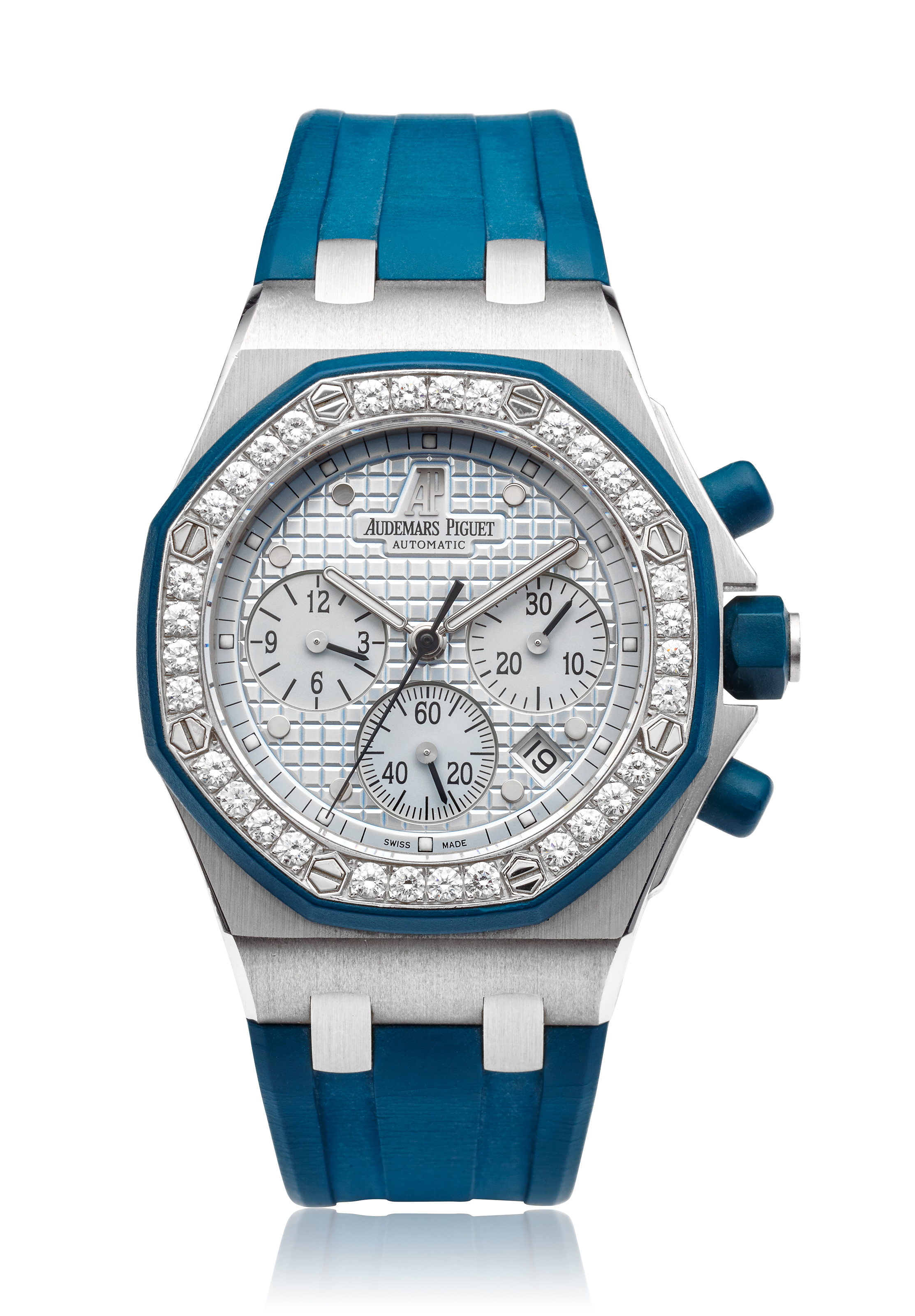 AUDEMARS PIGUET, 18K ROYAL OAK OFFSHORE WITH DIAMOND BEZEL, REF