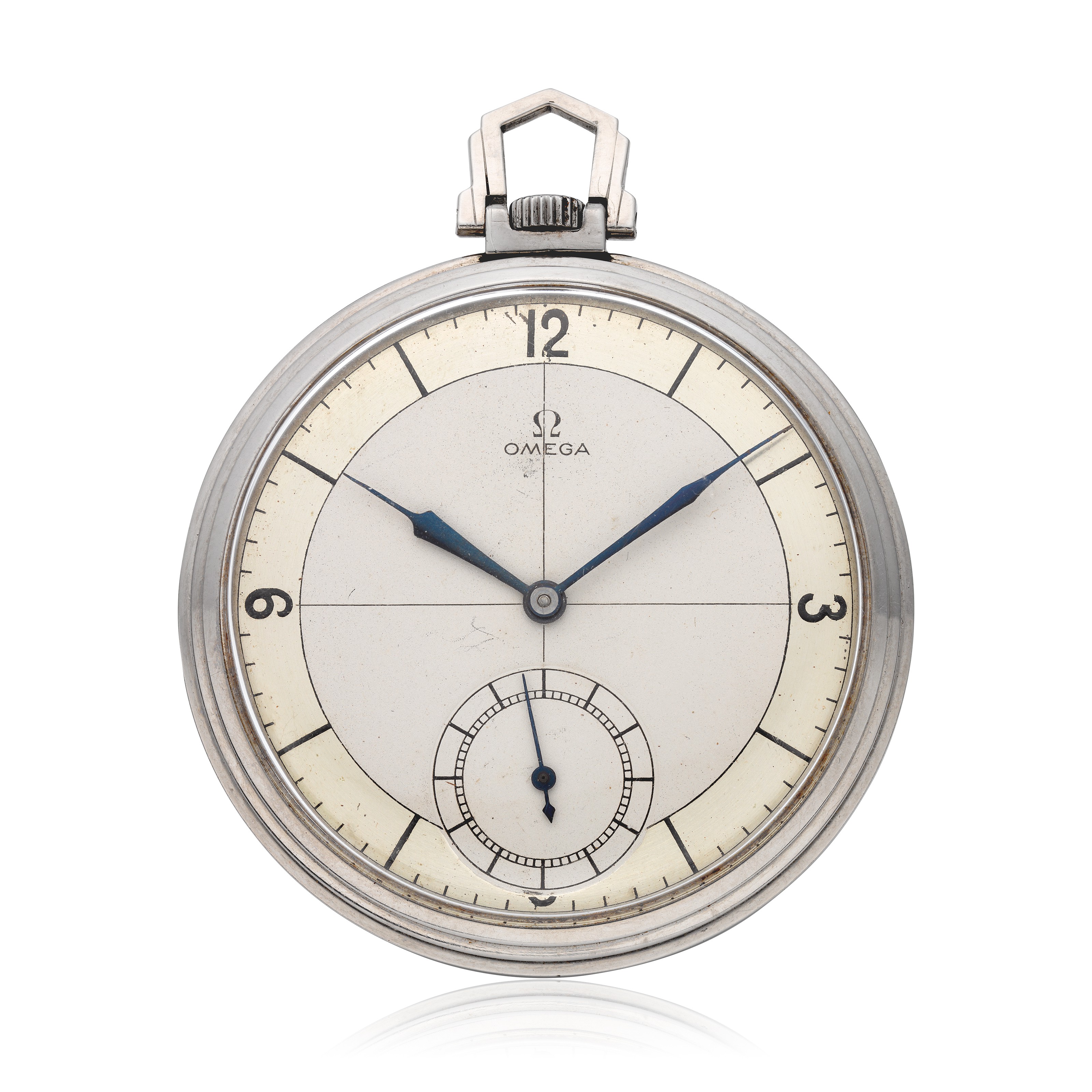 OMEGA, STEEL SECTOR DIAL POCKET WATCH, Christie’s
