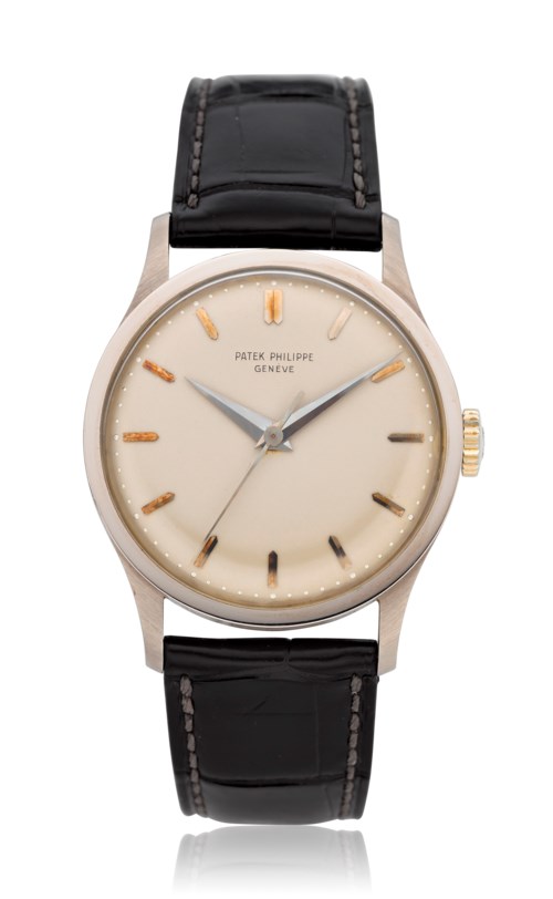 百達翡麗，18K金&ldquo;Calatrava&rdquo;，型號570。估價：20,000 &ndash; 30,000美元（15,852 &ndash; 23,778英鎊）。將於佳士得名錶網上專拍：典藏中亮相，2019年7月30日至8月13日，網上專拍
