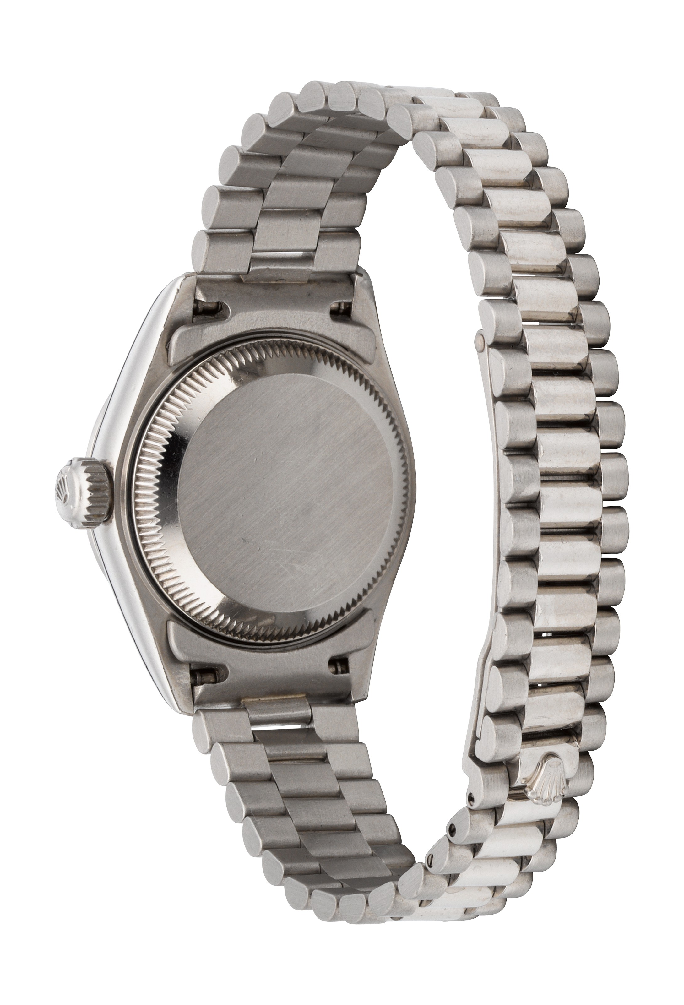 ROLEX, LADIES' PLATINUM DATEJUST WITH DIAMOND INDICES, REF. 69166