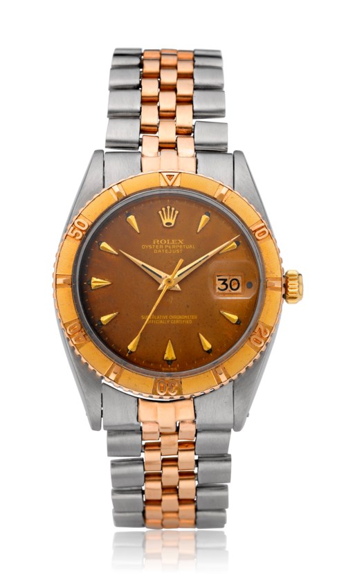 勞力士雙色Datejust「熱帶」錶盤，型號1625，估價：3,000 &ndash; 5,000美元。將於佳士得名錶網上專拍：典藏中亮相，2019年7月30日至8月13日，網上專拍
