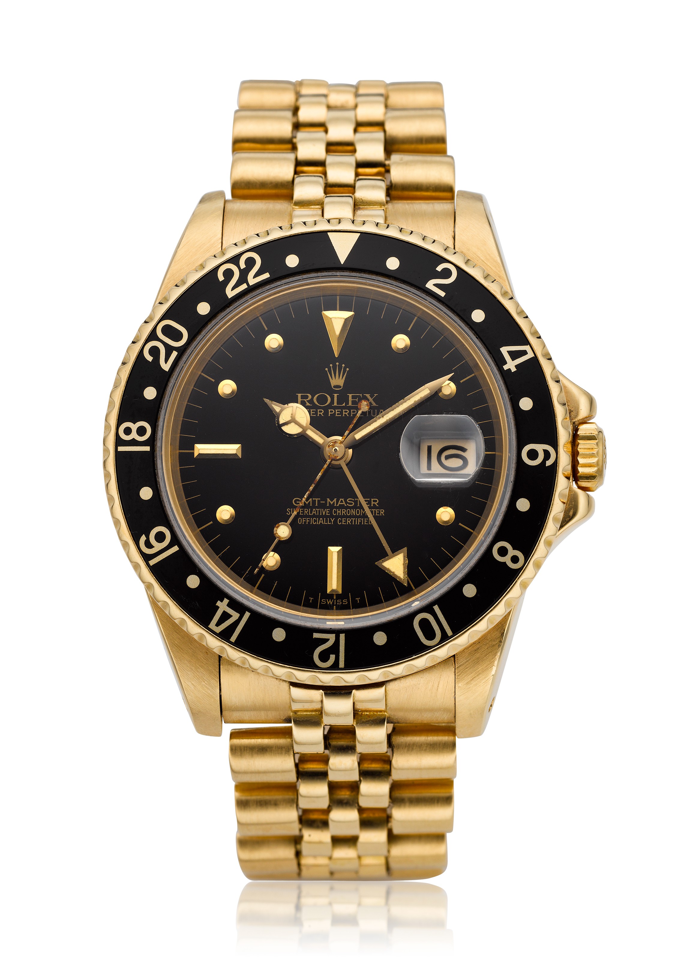 Rolex, 18k GMT-Master, ref. 16758. Estimate: $16,000-24,000. Offered in 
Christie&rsquo;s Watches Online: The Keystone Collection, 30 July to 13 August 2019, online