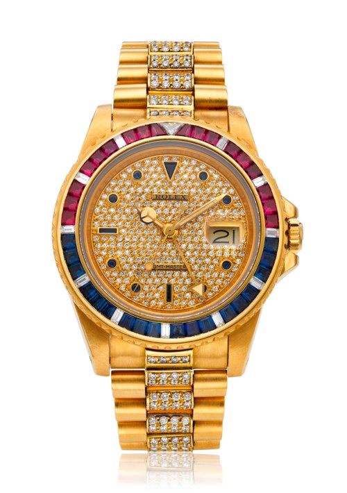 勞力士，18K 金&ldquo;GMT-Master&rdquo;，型號16758。估價：280,000 &ndash; 320,000美元。將於佳士得名錶網上專拍：典藏中亮相，2019年7月30日至8月13日，網上專拍

