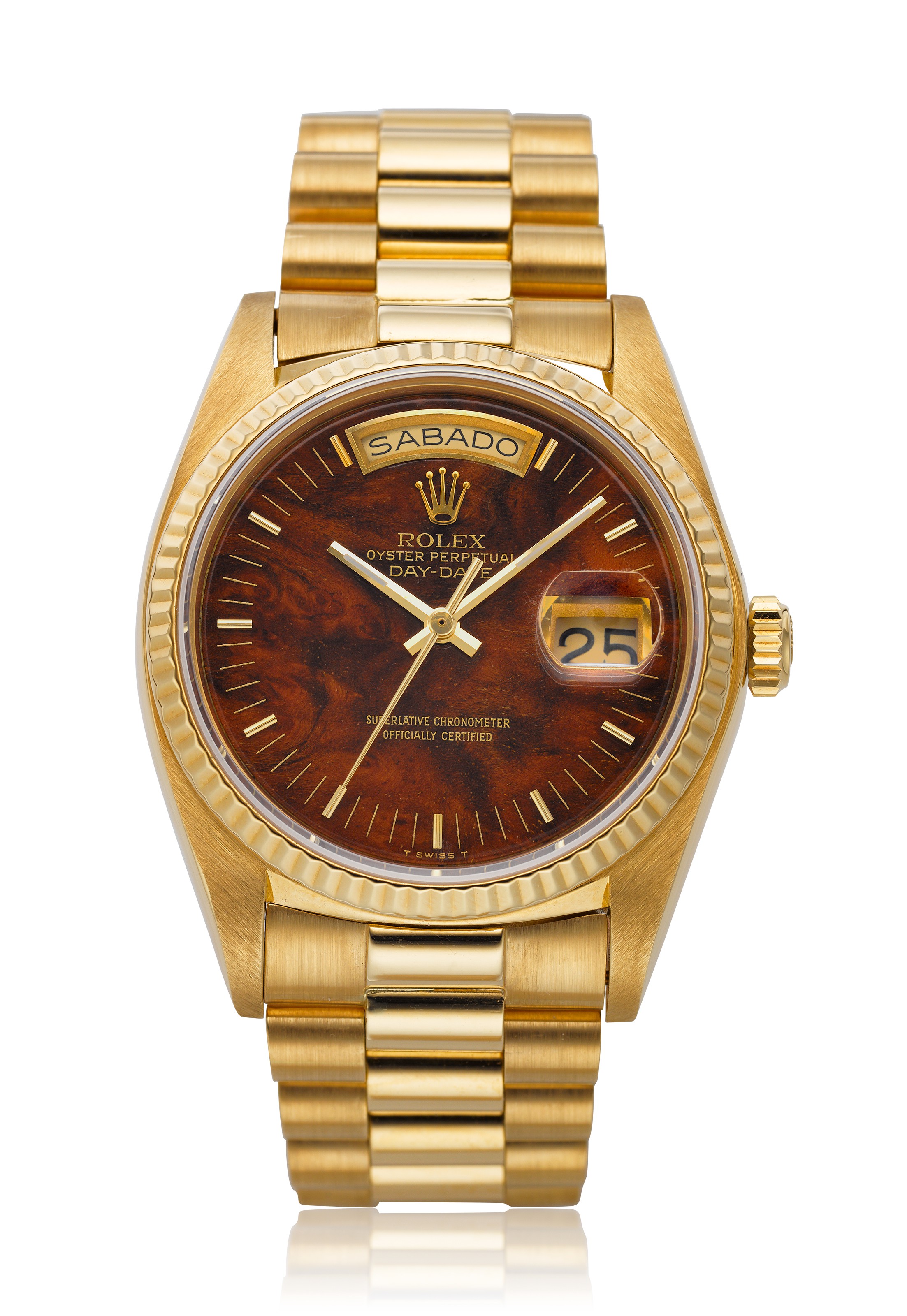 ROLEX 18K DAY DATE WITH WOOD DIAL REF. 18038