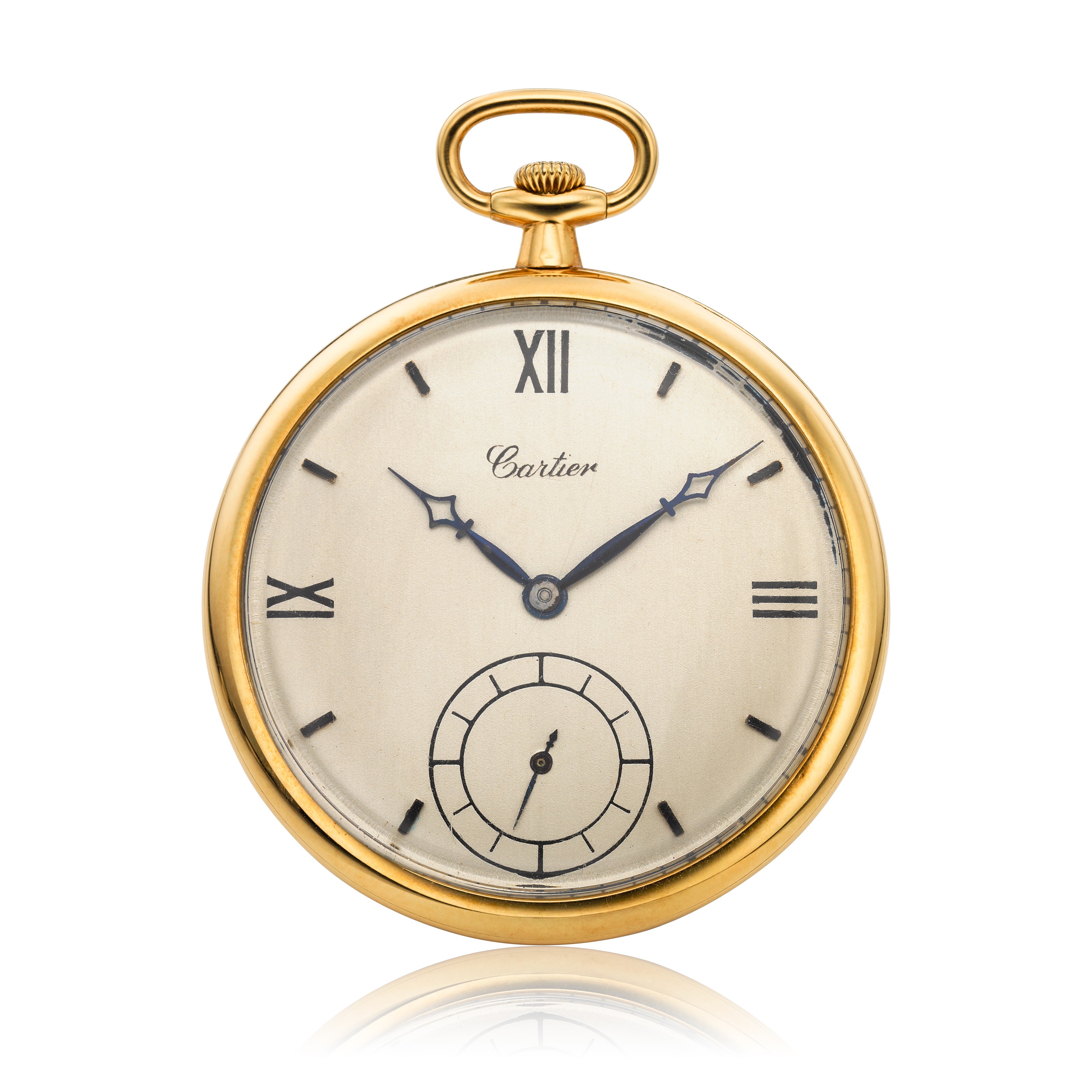 Small Elton Pocket Watch AUDEMARS PIGUET, SIGNED CARTIER, 18K OPEN