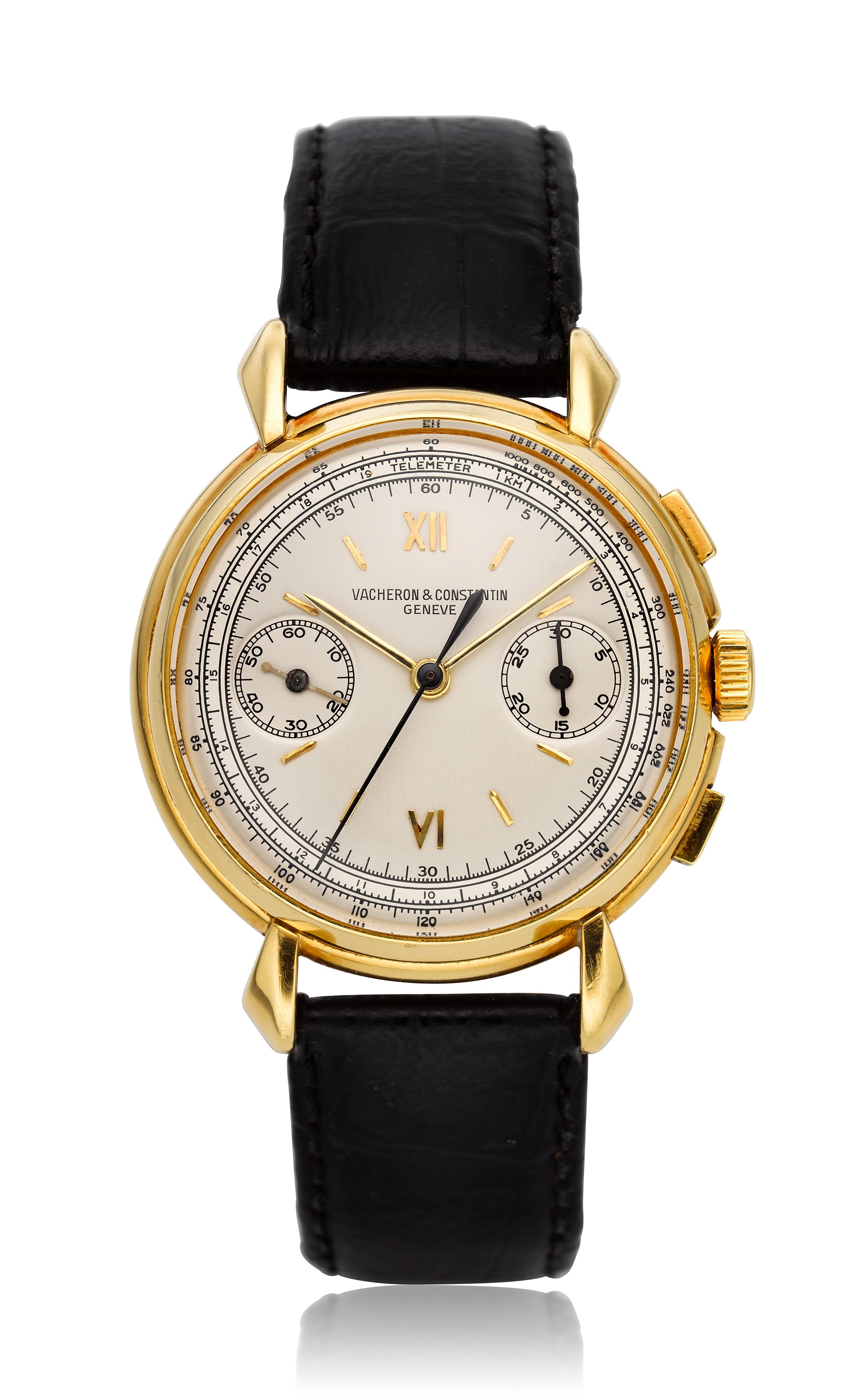 VACHERON CONSTANTIN A 18K YELLOW GOLD CHRONOGRAPH WITH FANCY LUGS