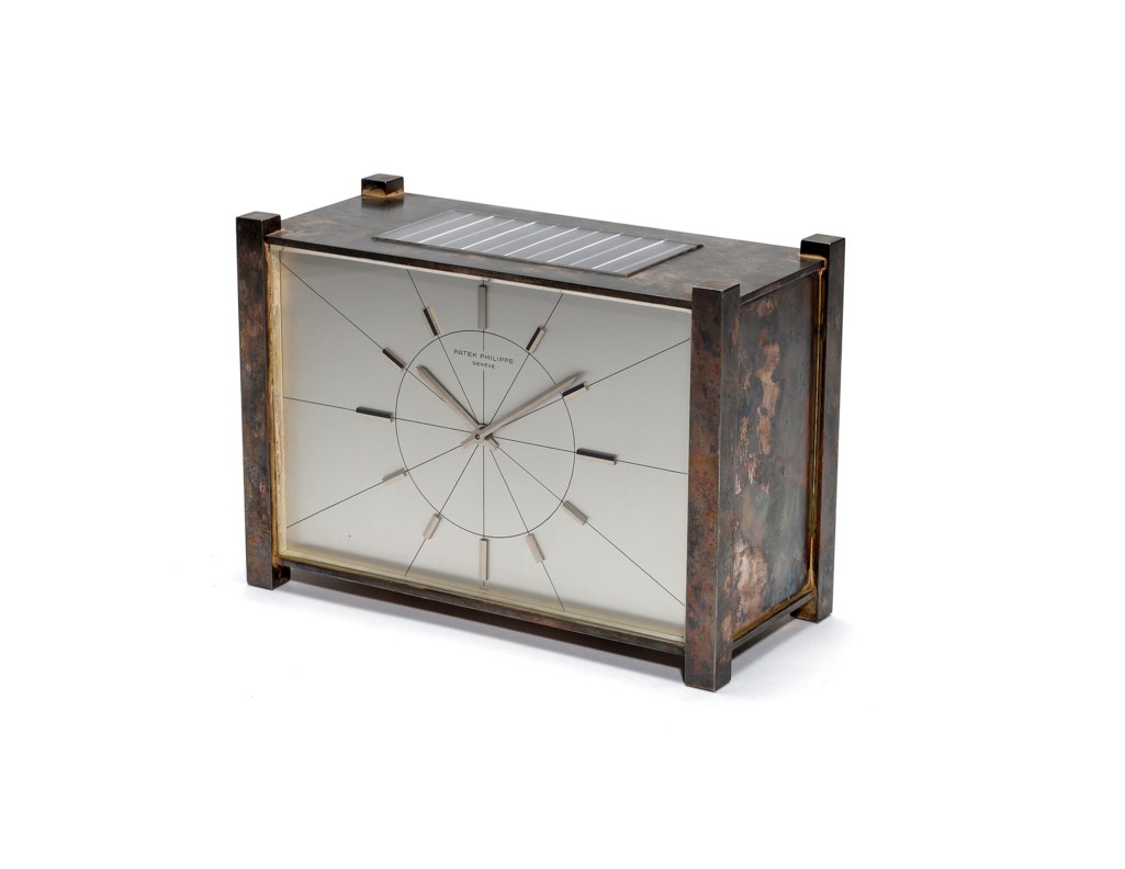 PATEK PHILIPPE, SOLARPOWERED ELECTROMECHANICAL DESK CLOCK, Christie’s