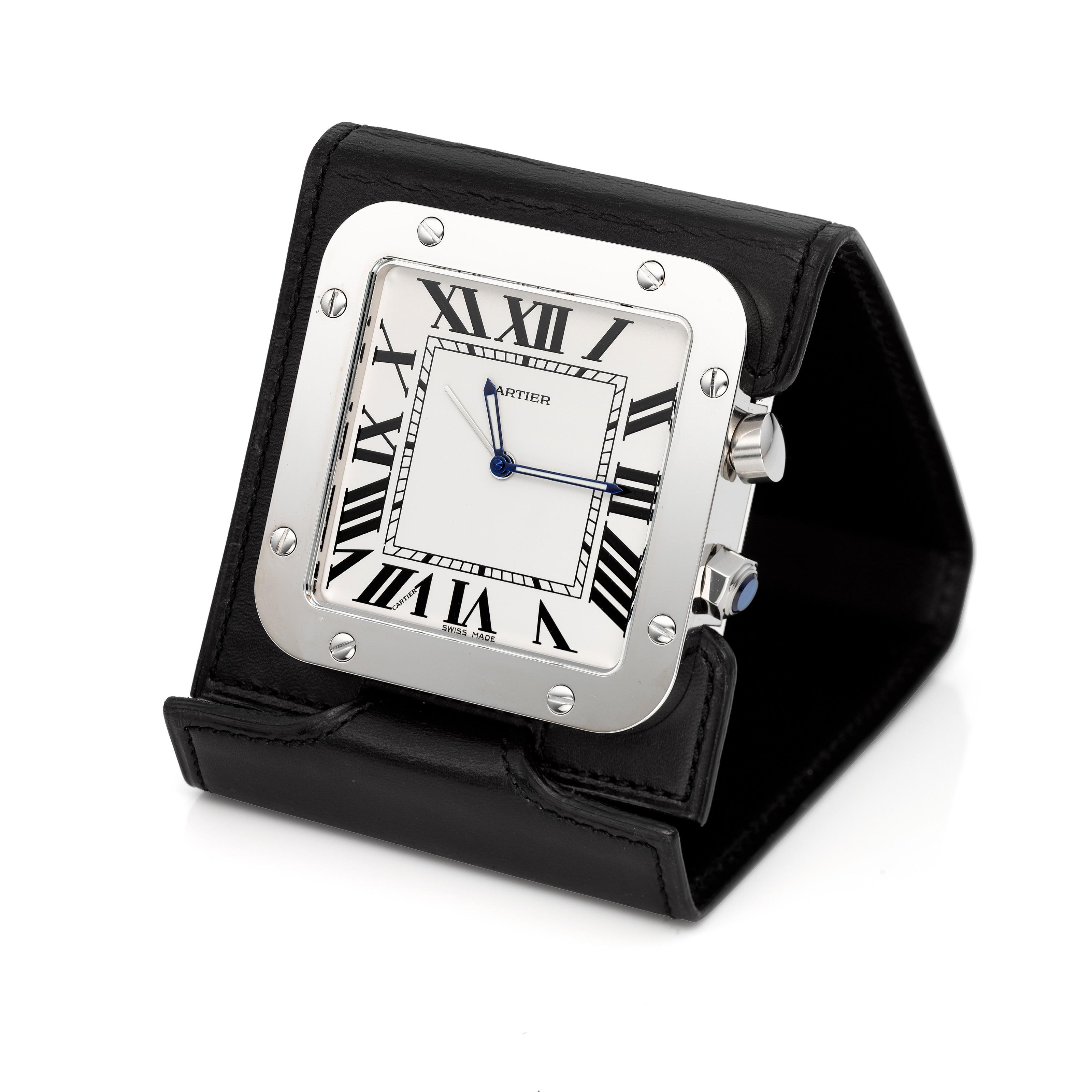 CARTIER, SANTOS TRAVEL ALARM CLOCK, REF. 2750, | Christie's