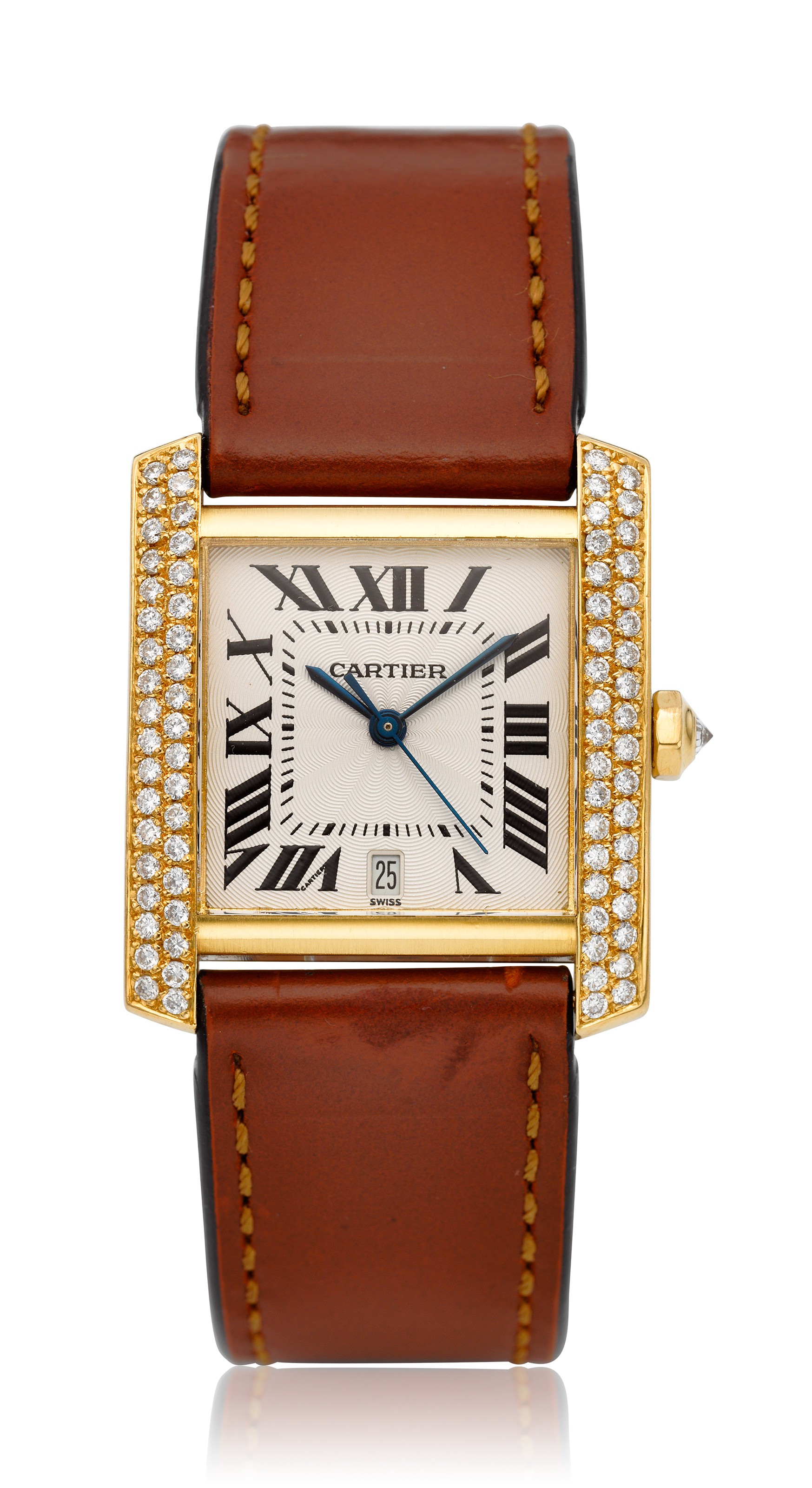 CARTIER, 18K AND DIAMOND TANK FRANCAISE, REF. 1840, | Christie's
