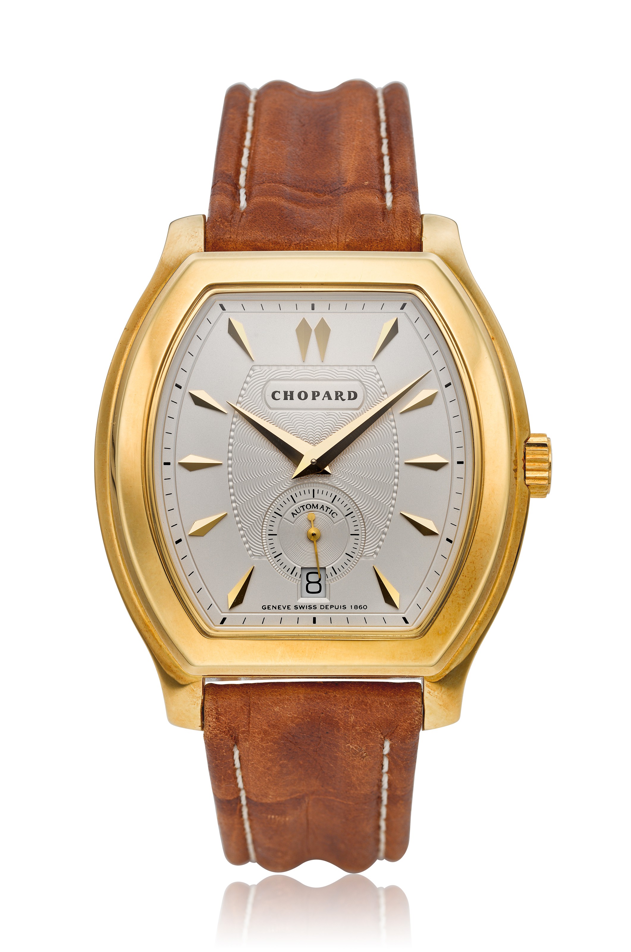 CHOPARD 18K L.U.C. LIMITED EDITION TONNEAU WRISTWATCH NO. 0011